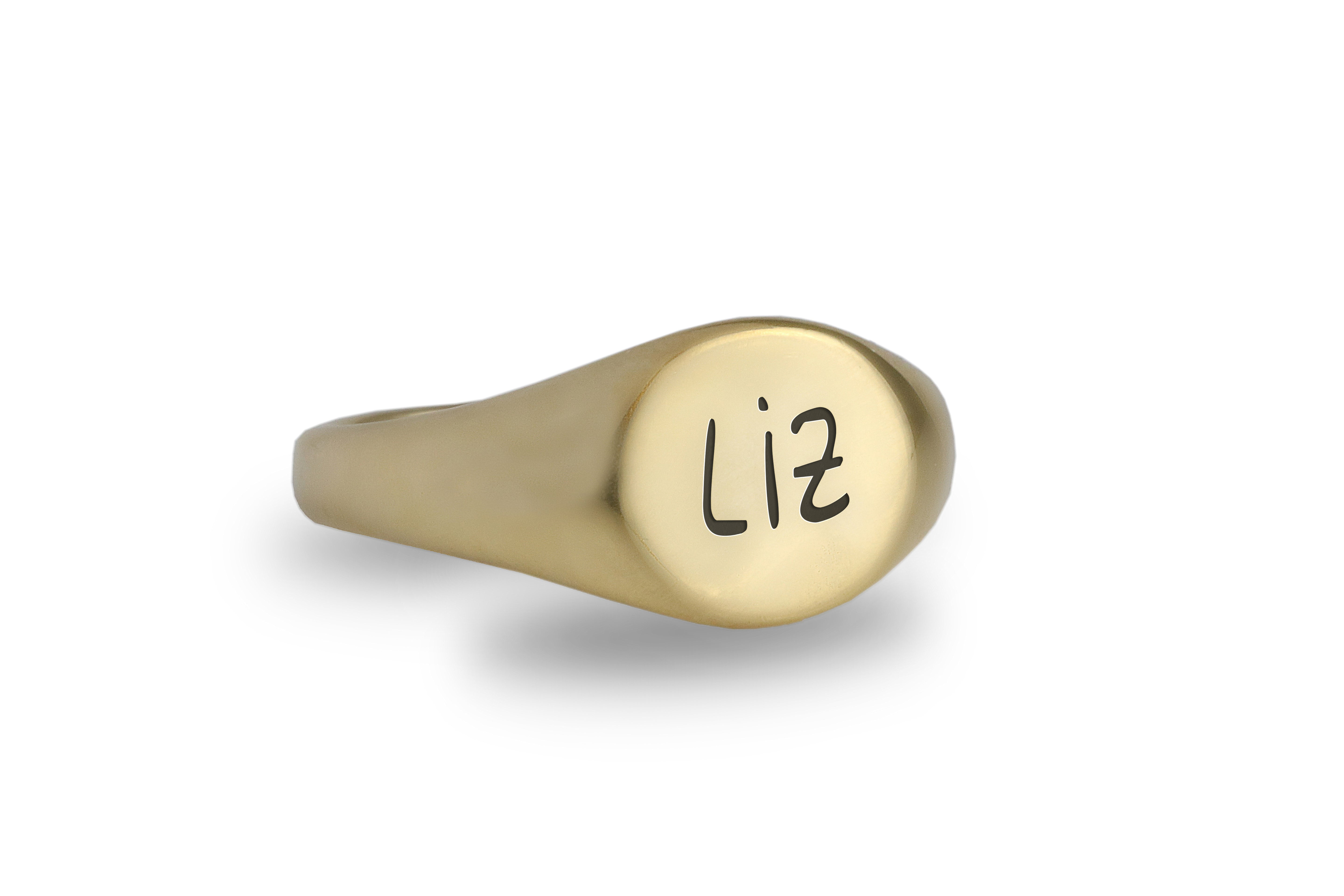 14k Gold Name Signet Ring
