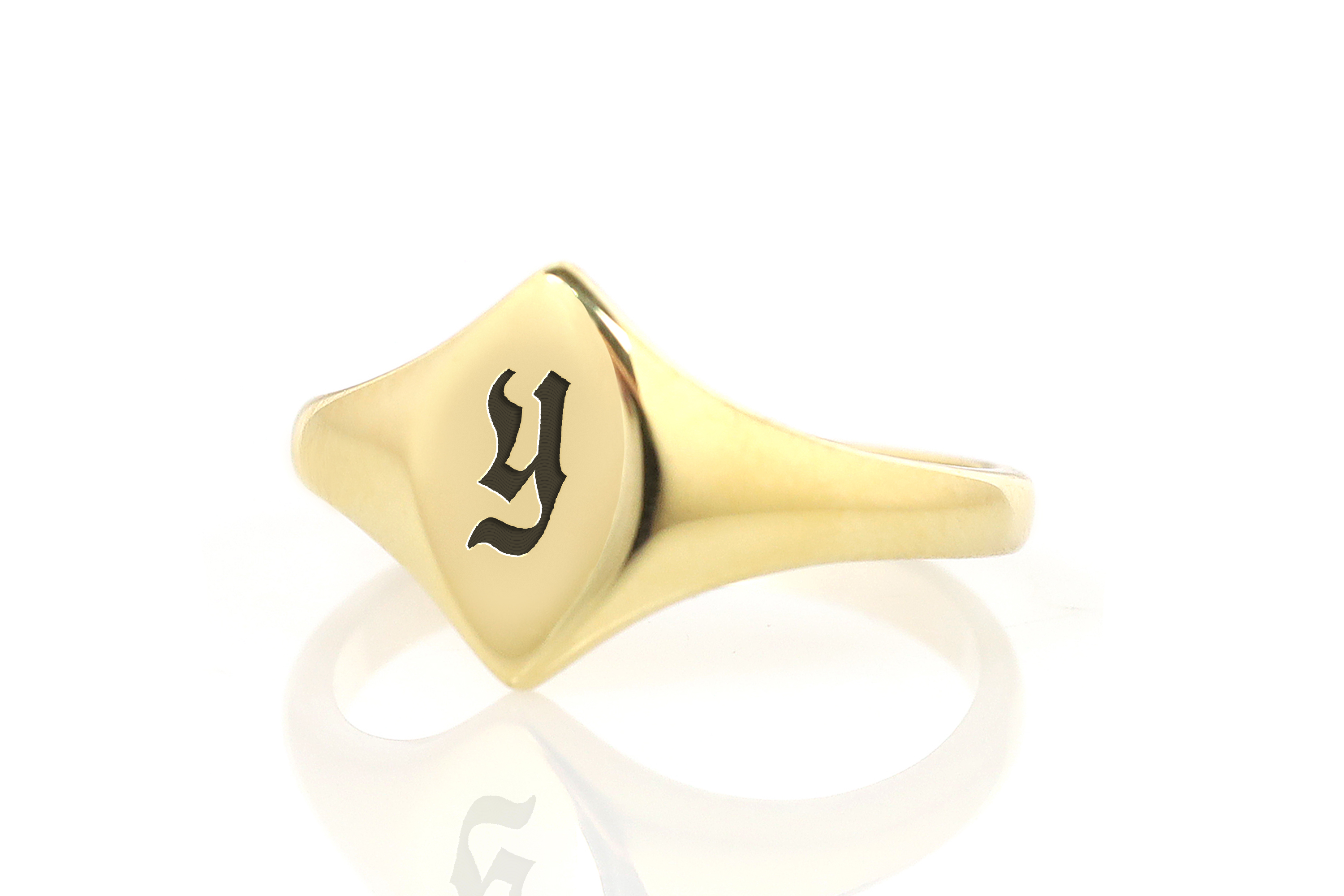14k Gold Letter Signet Ring