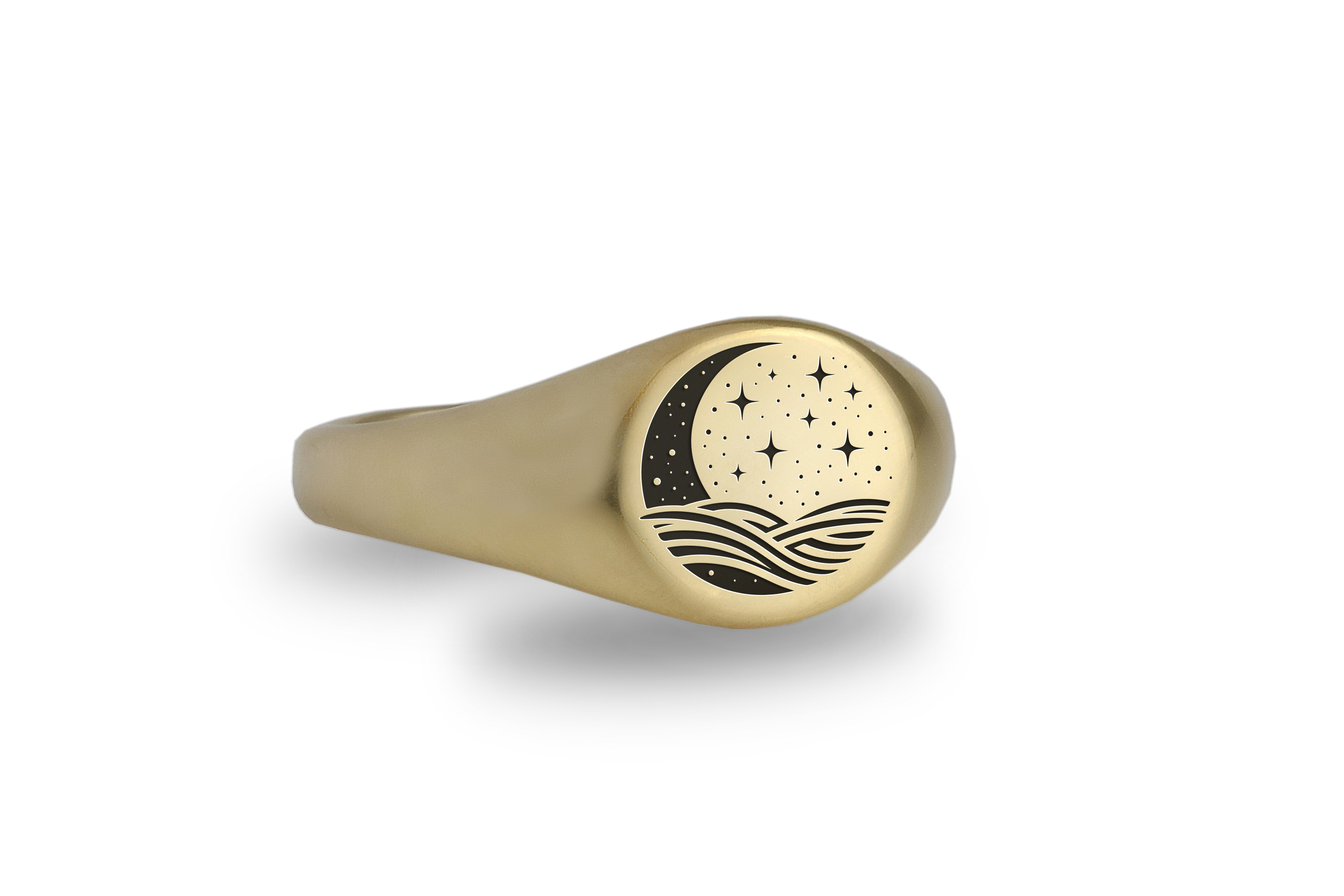 14k Gold Night Sky Ring