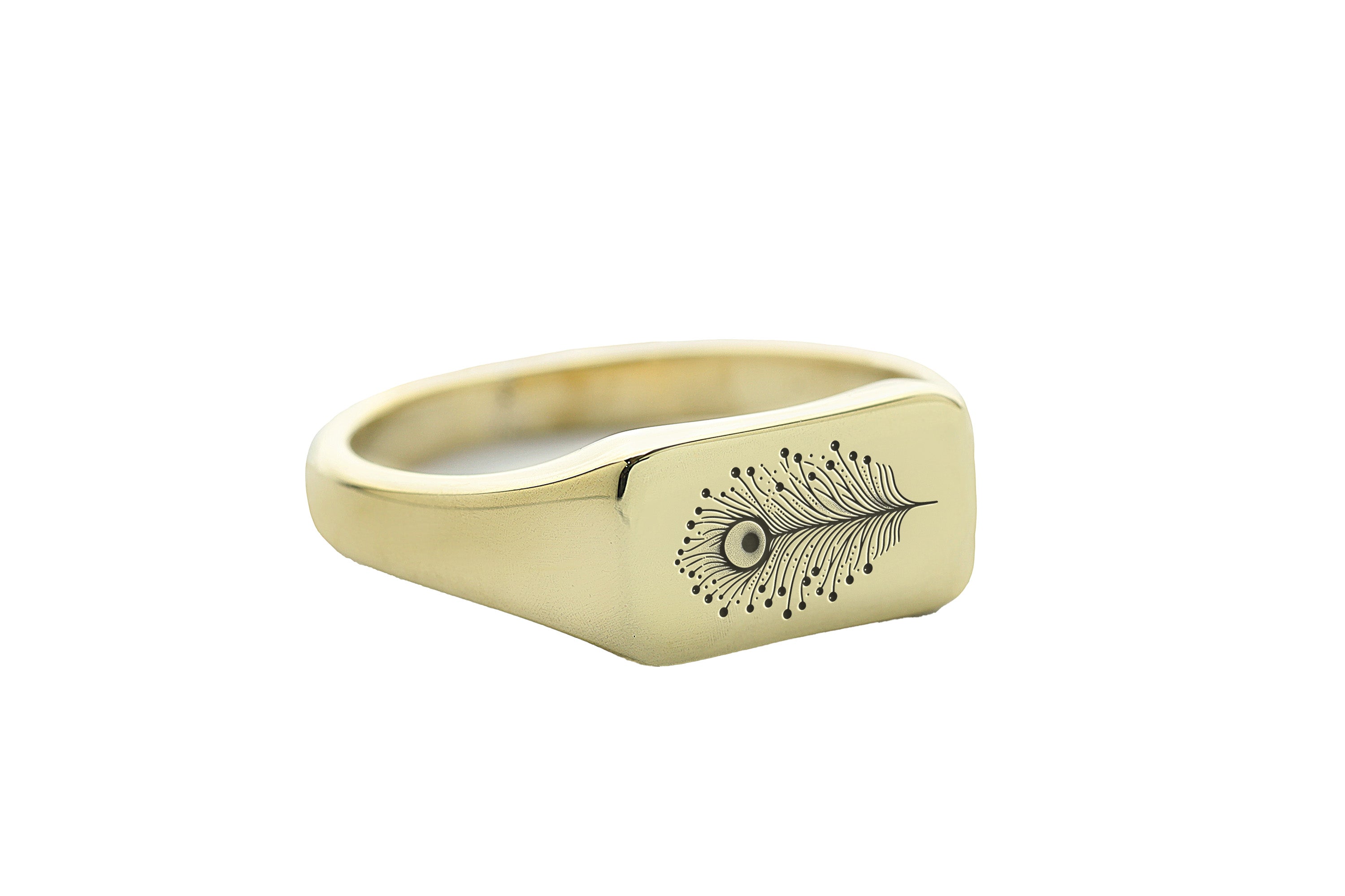 Peafowl Feather Gold Ring