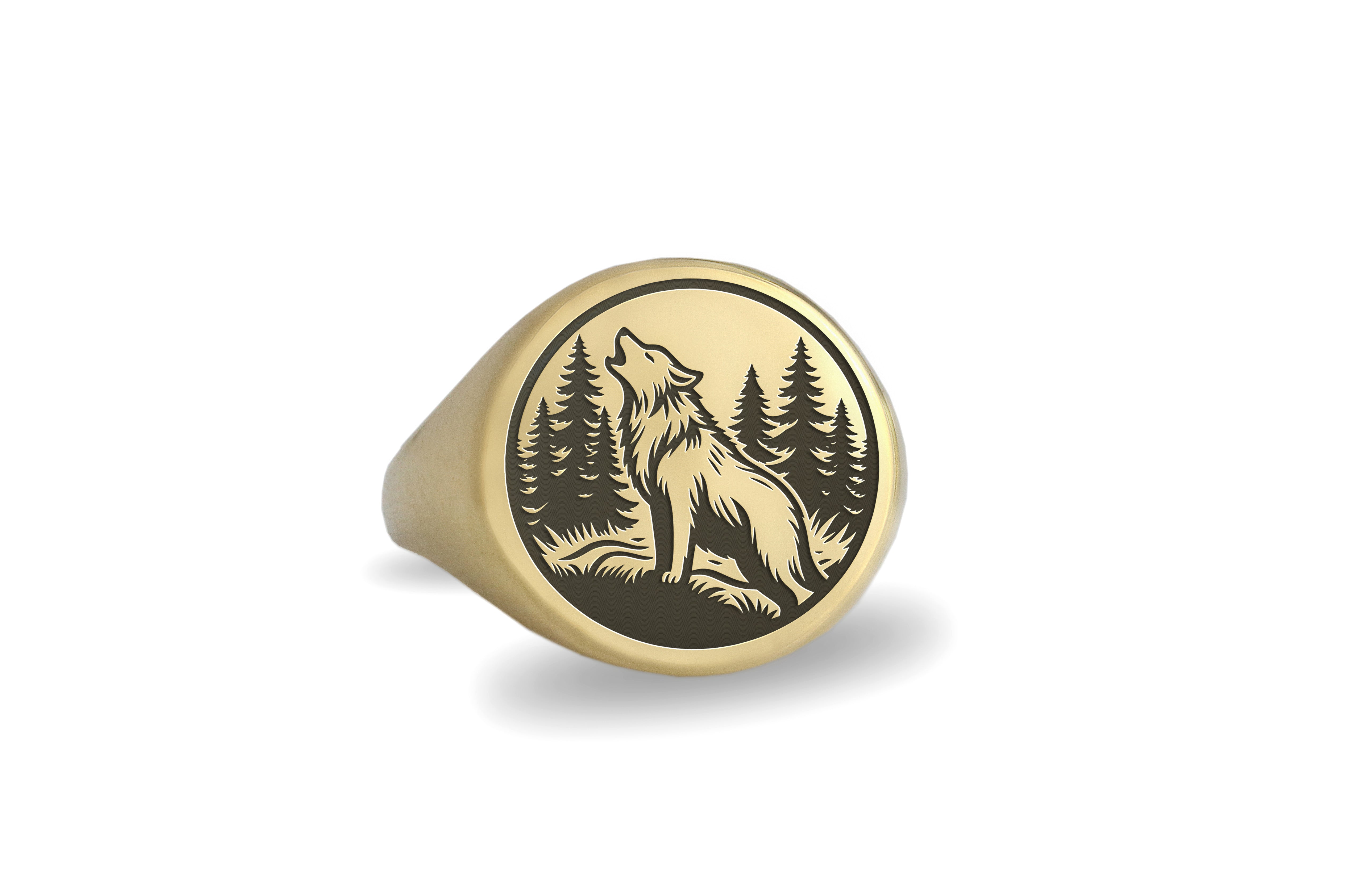 Howling Wolf Statement Ring