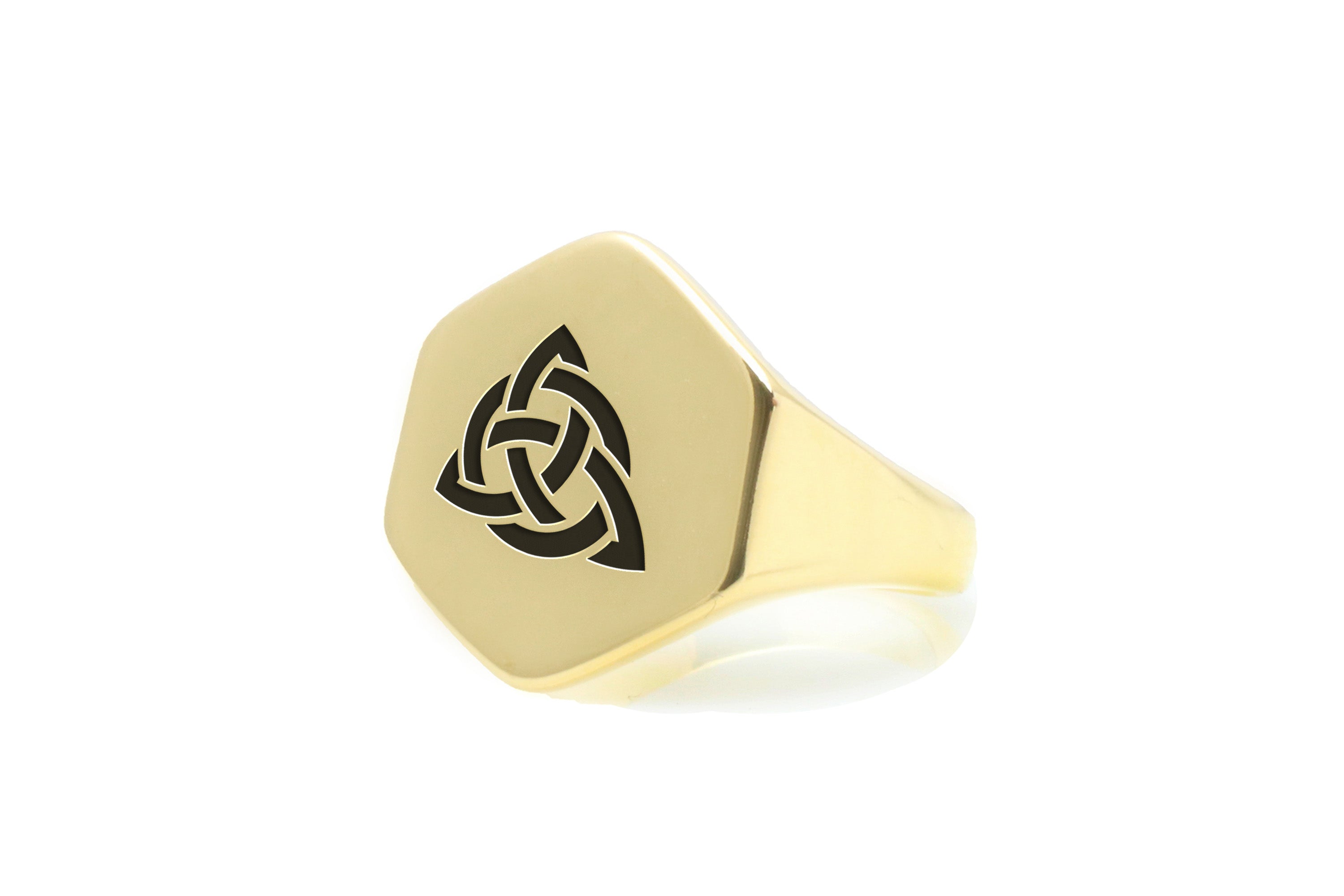 14k Gold Trinity Signet Ring
