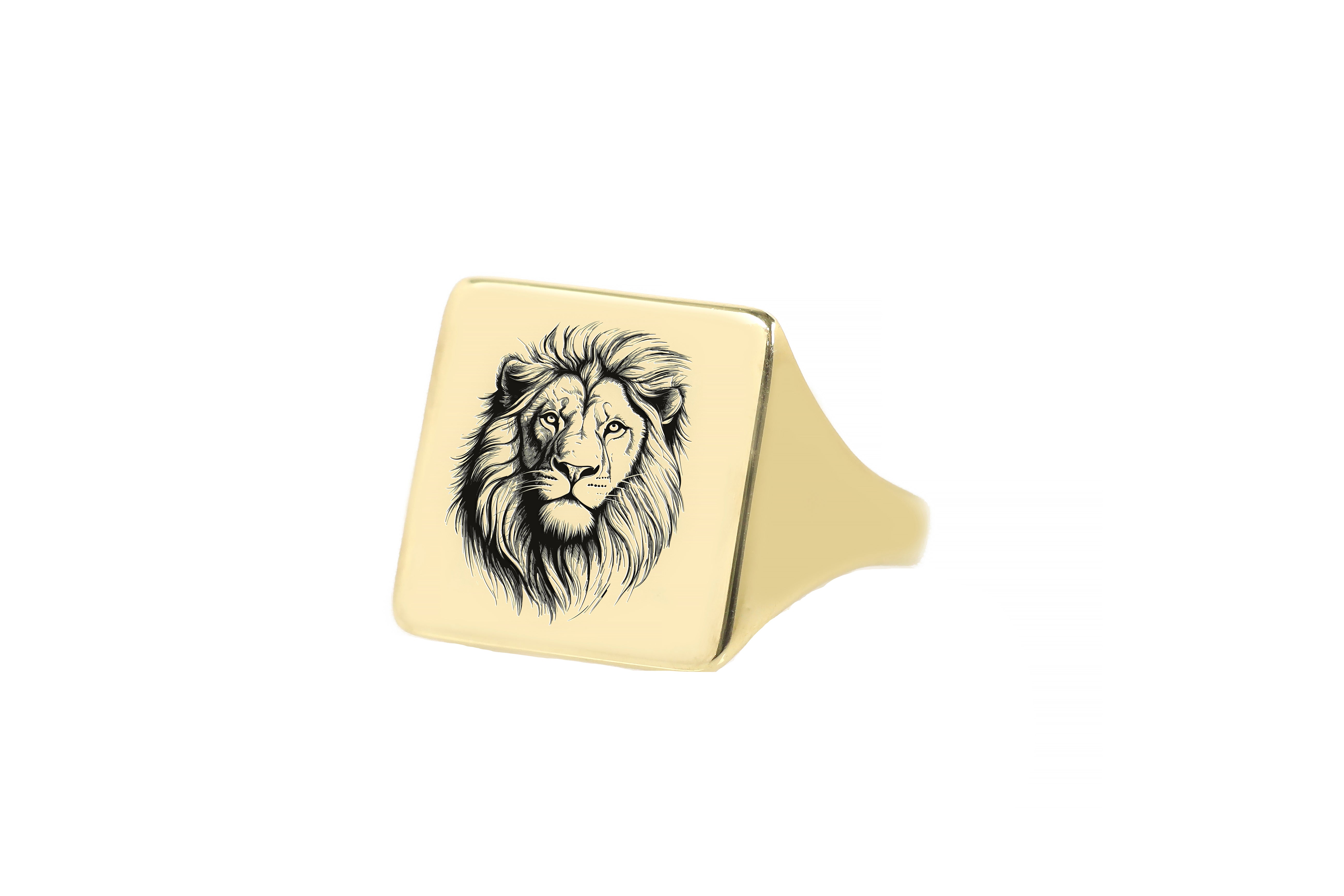 24k Gold Lion Ring
