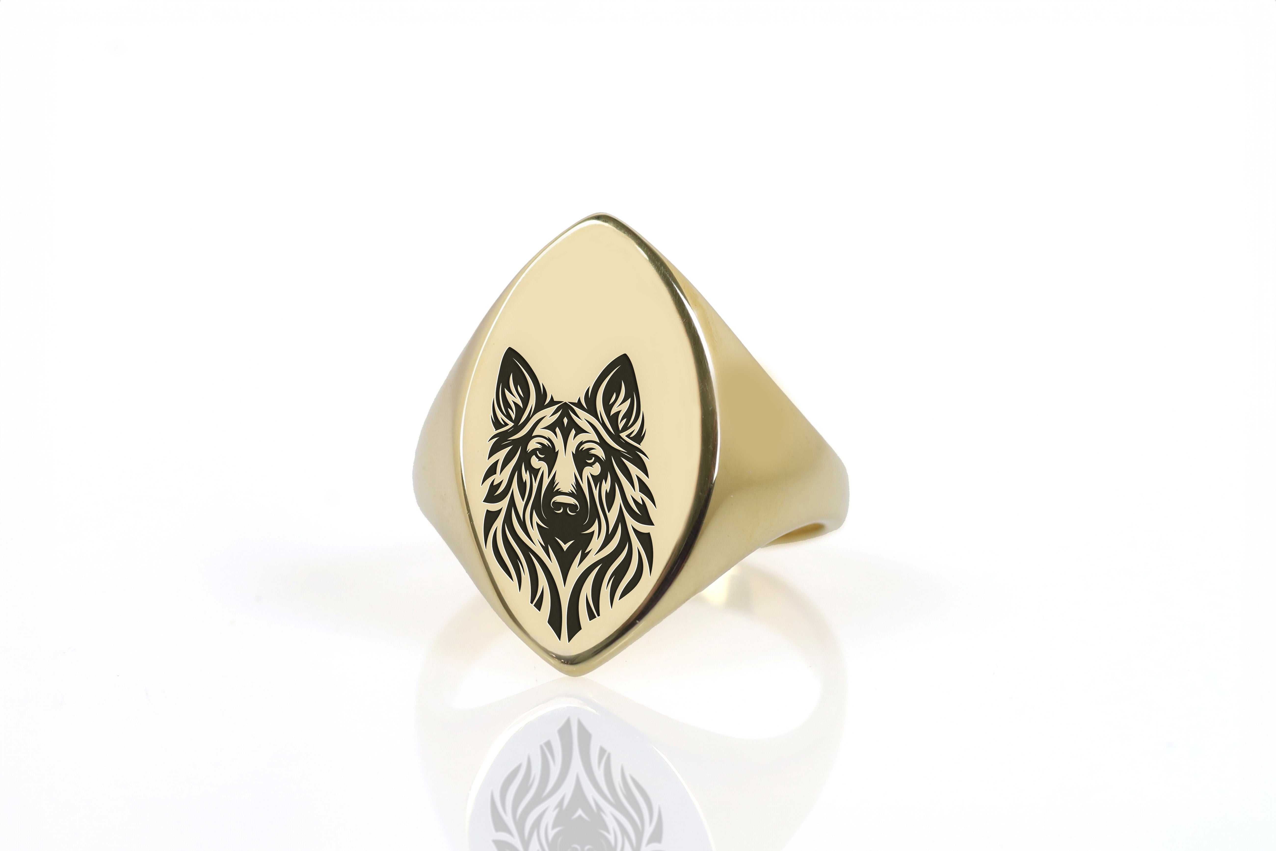 German Shepard Signet Ring