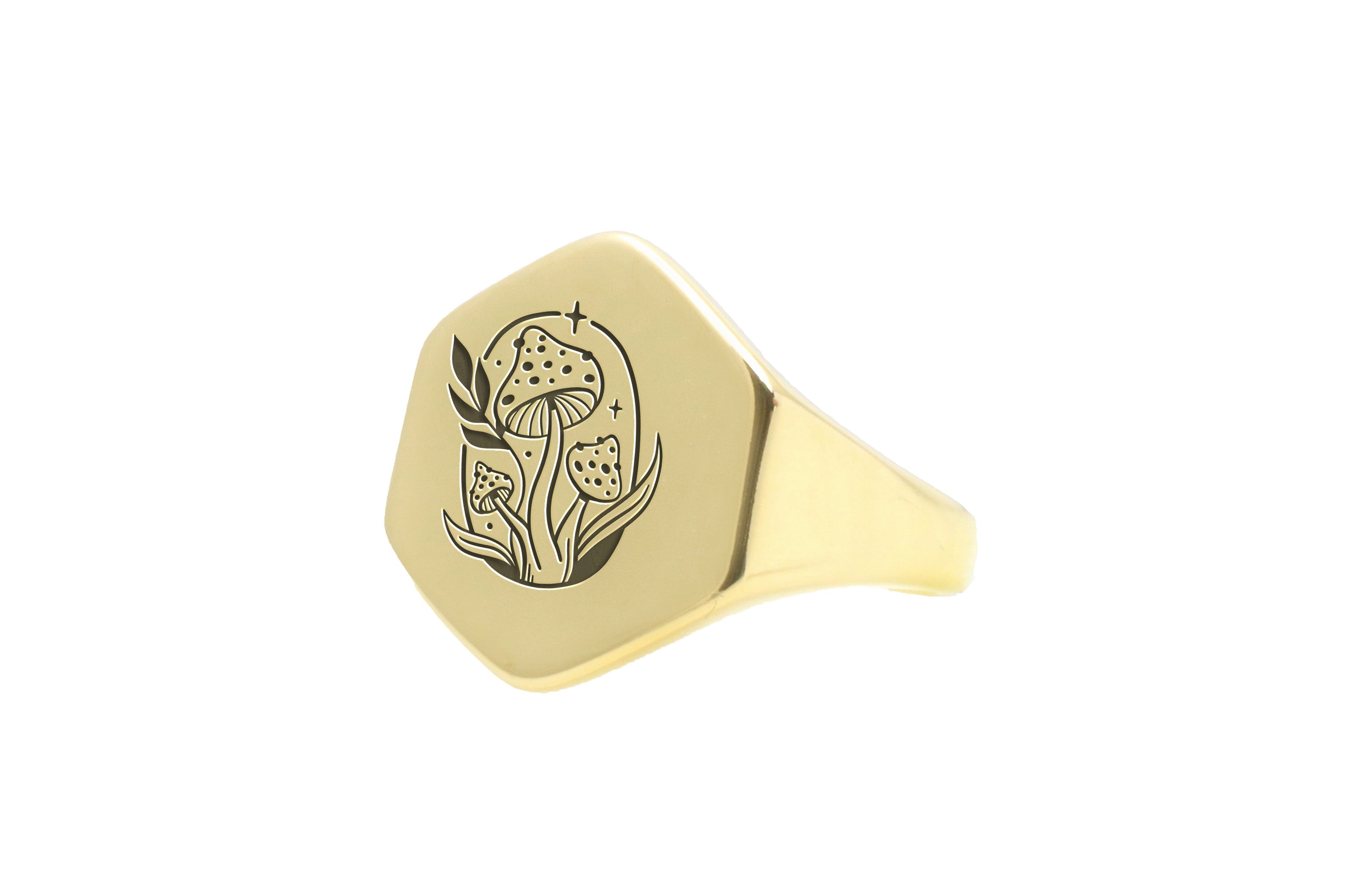 Mushroom Engraved Ring