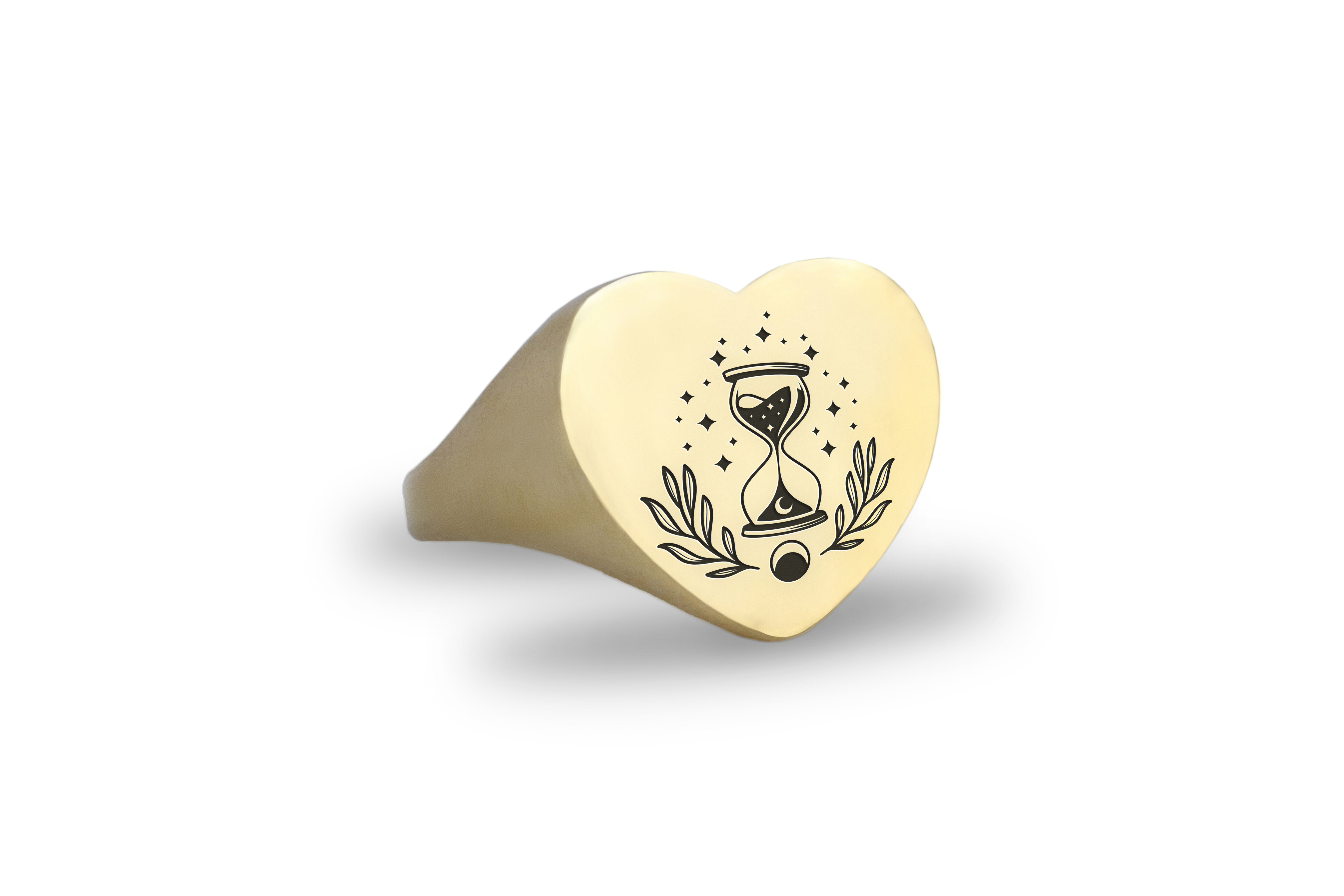 14k Gold Hourglass Signet Ring