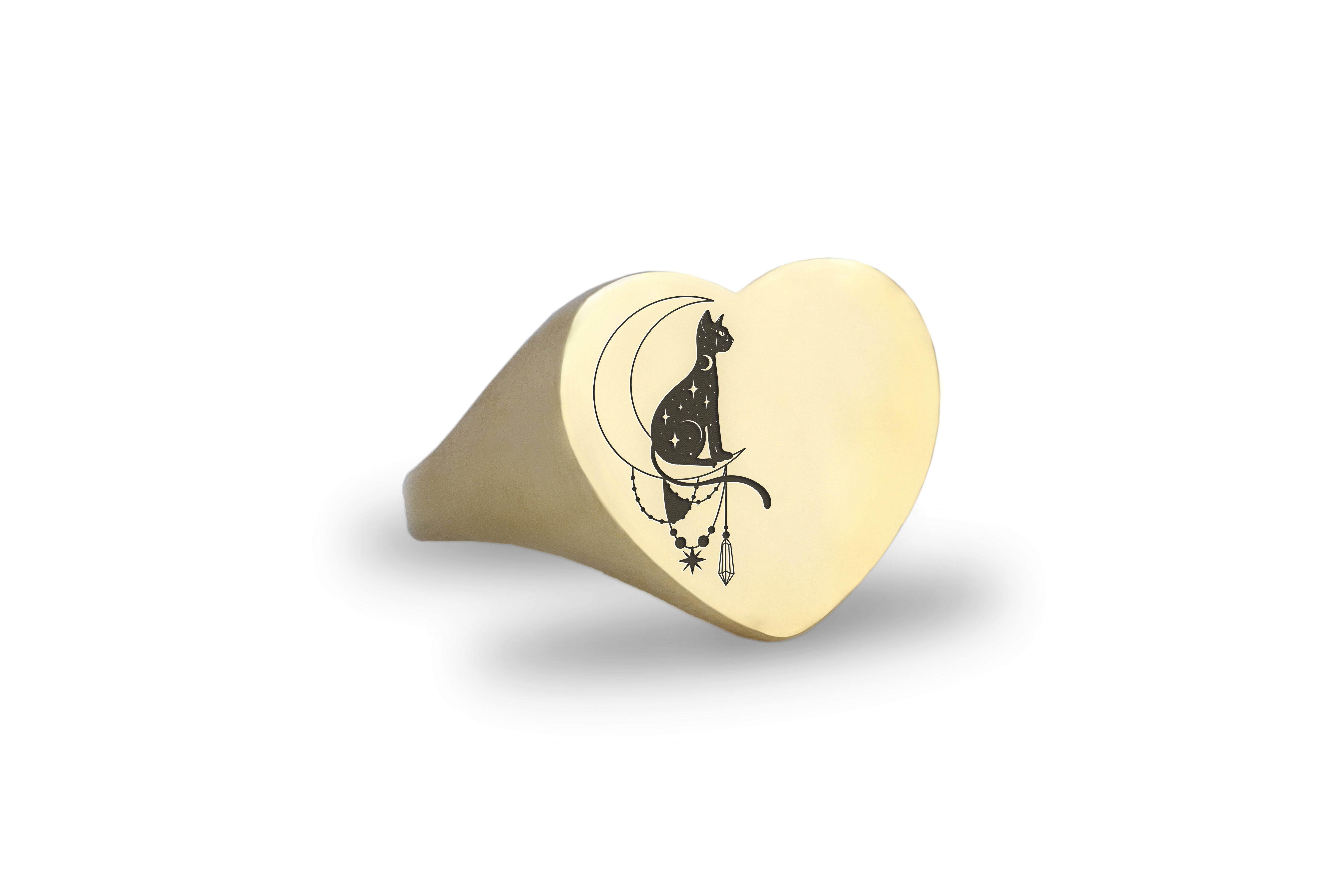Engraved Sphynx Cat Ring