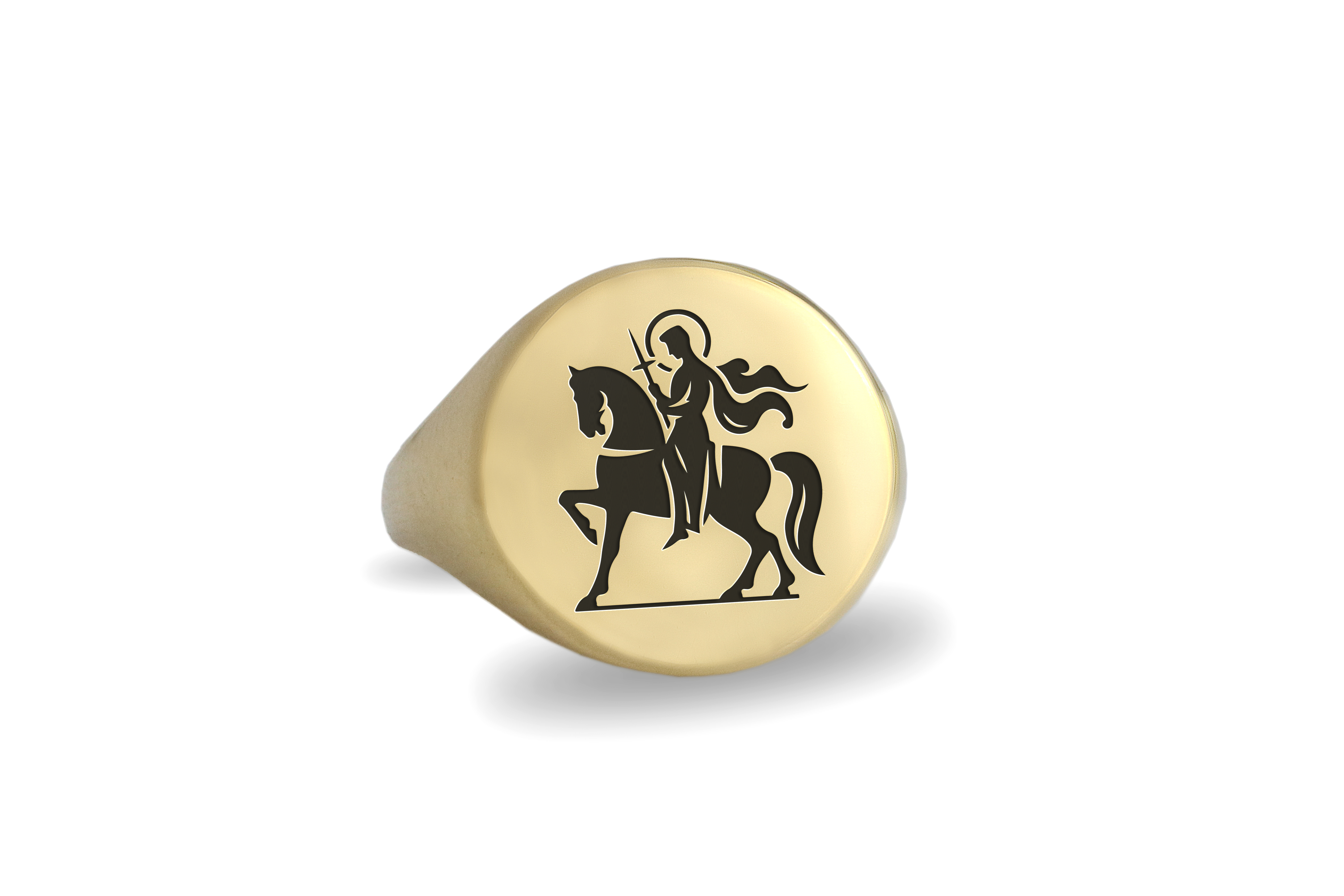 14k Gold Saint George Ring