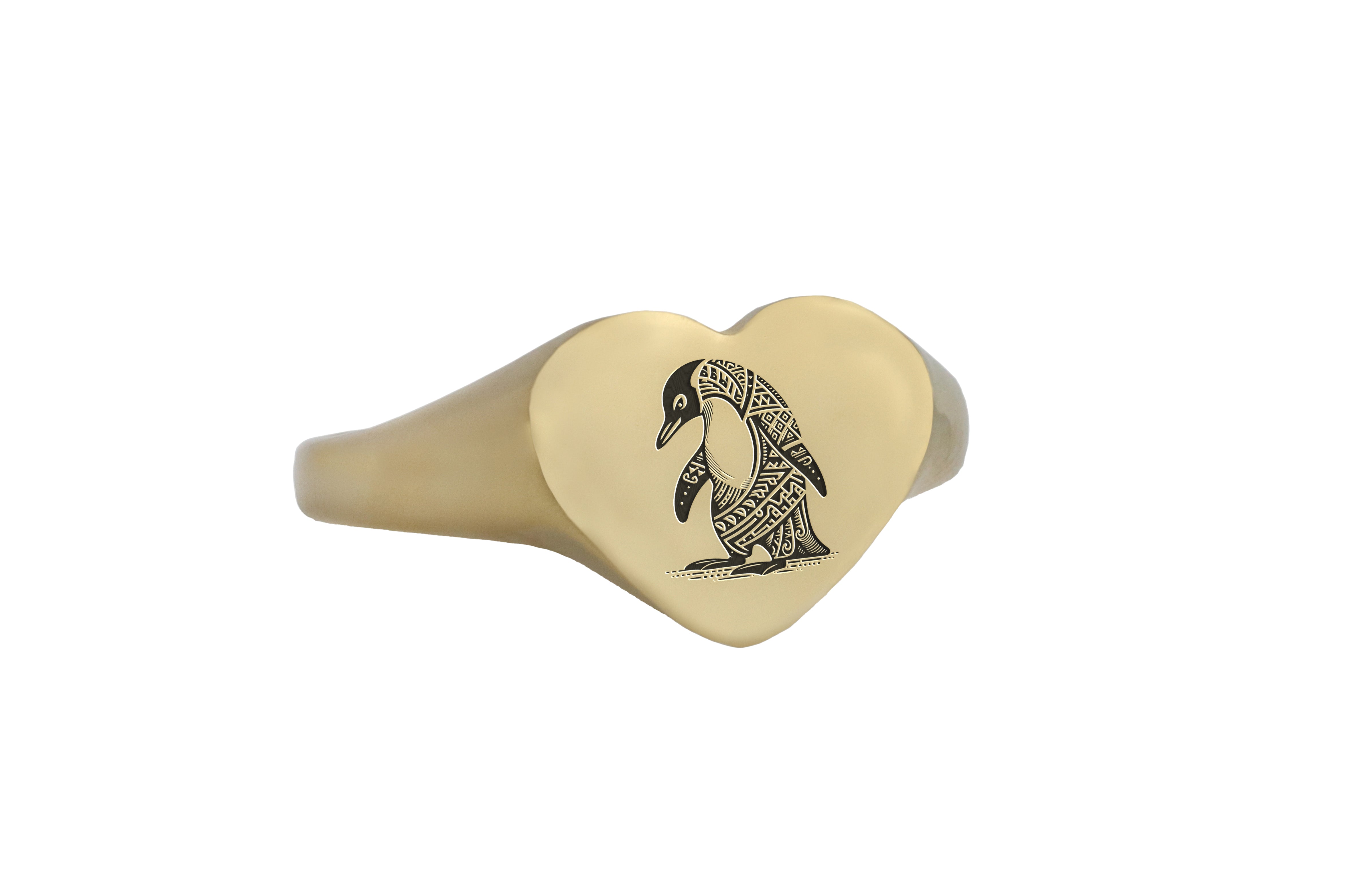 Tribal Penguin Engraved Ring