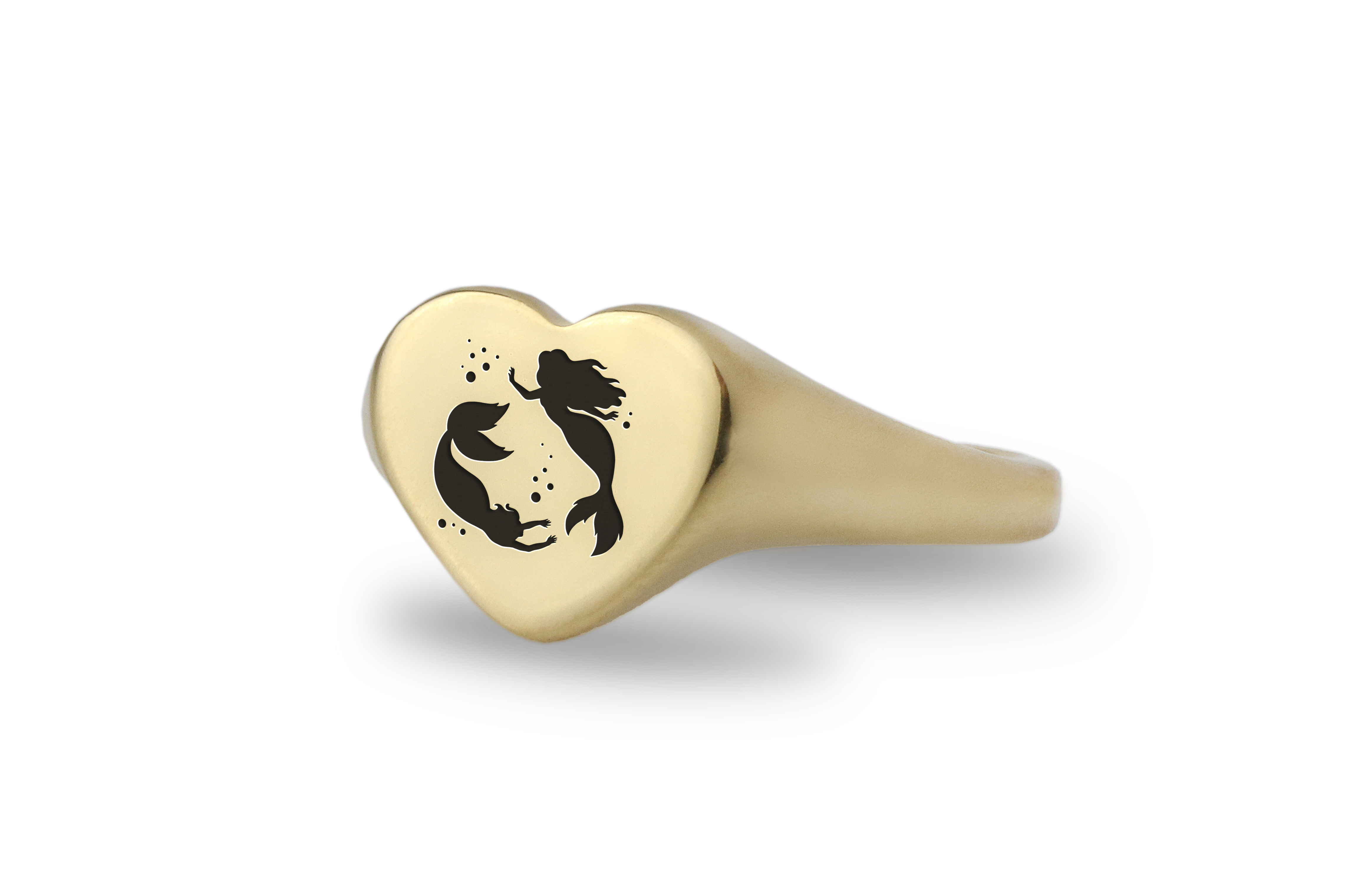 14k Gold Mermaid Signet Ring