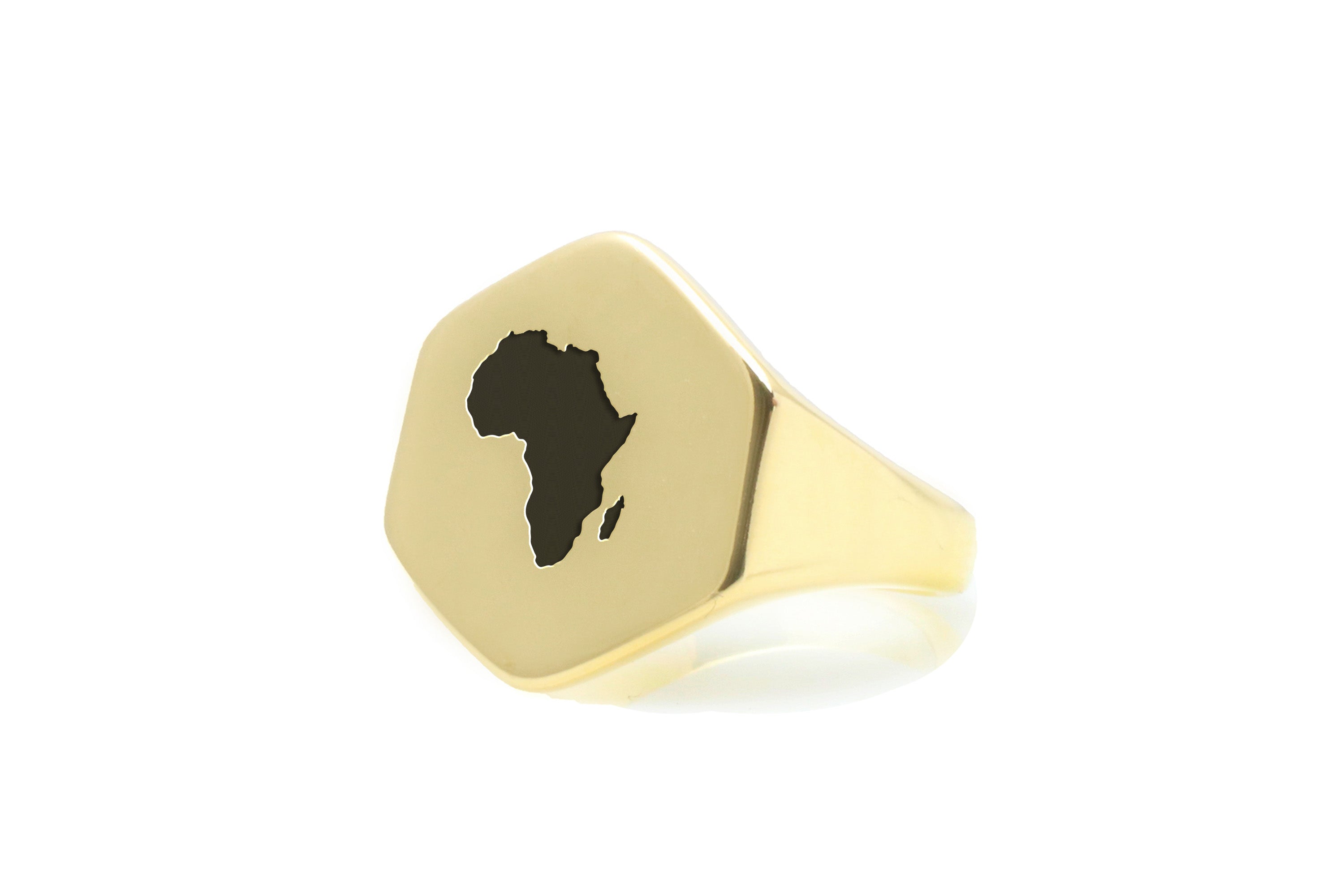 14k Gold African Map Ring