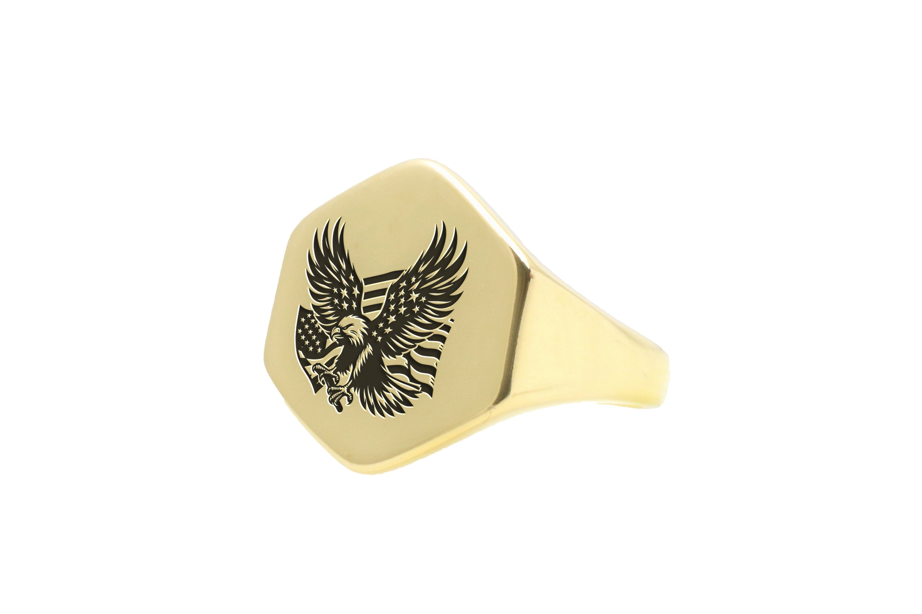 14k Gold American Veterans Signet Ring