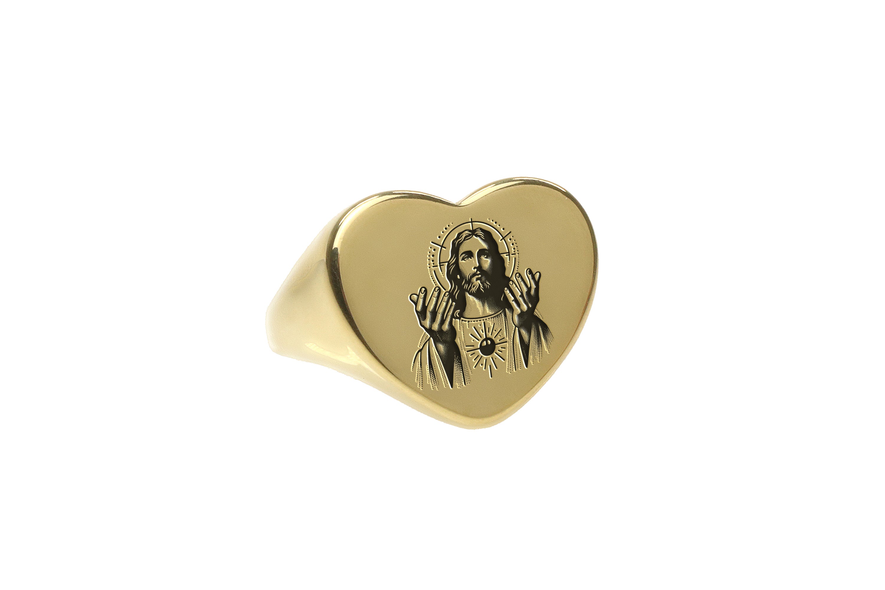 Lord Jesus Gold Signet Ring