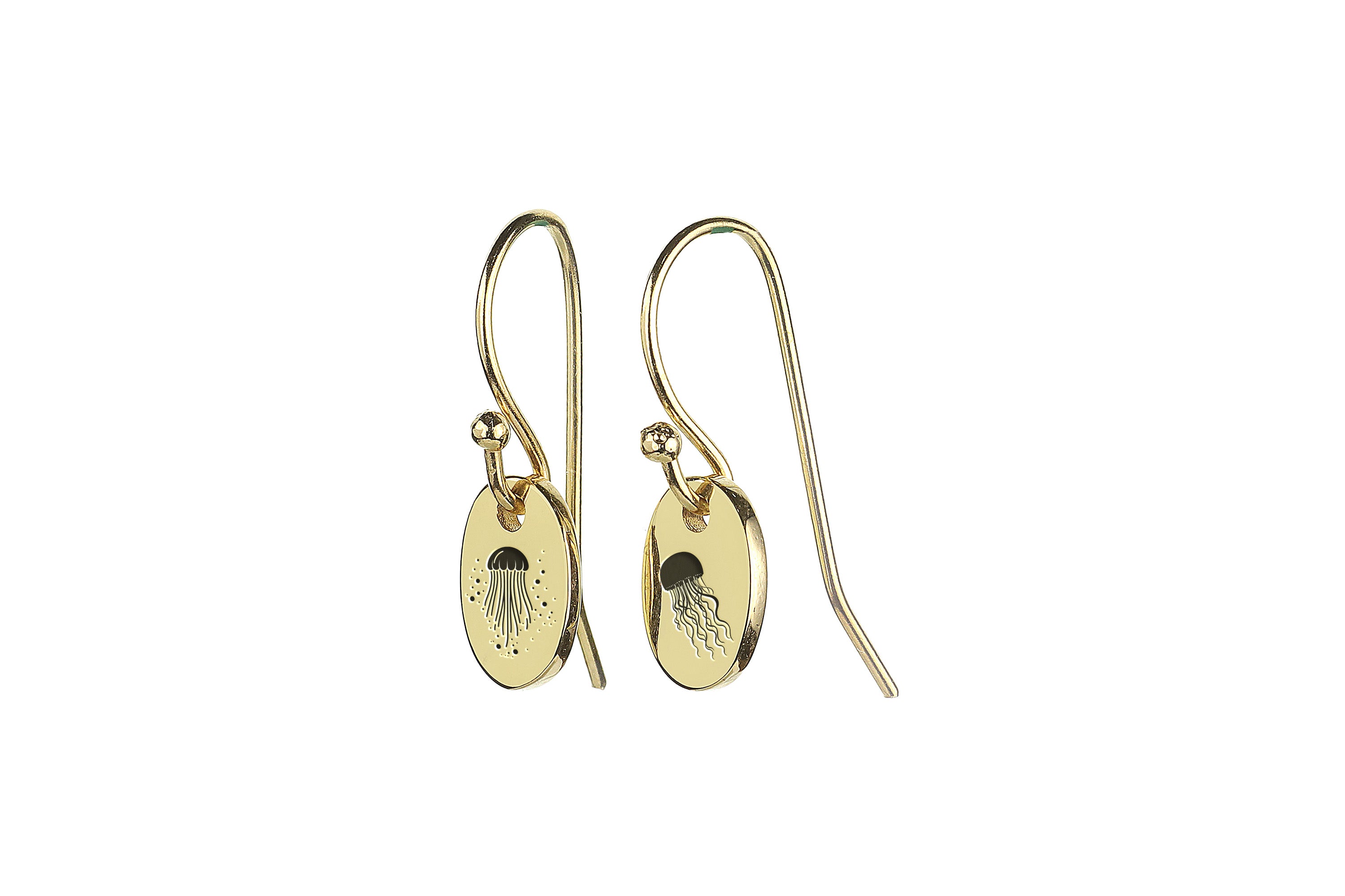 Engraved Jellyfish Earrings