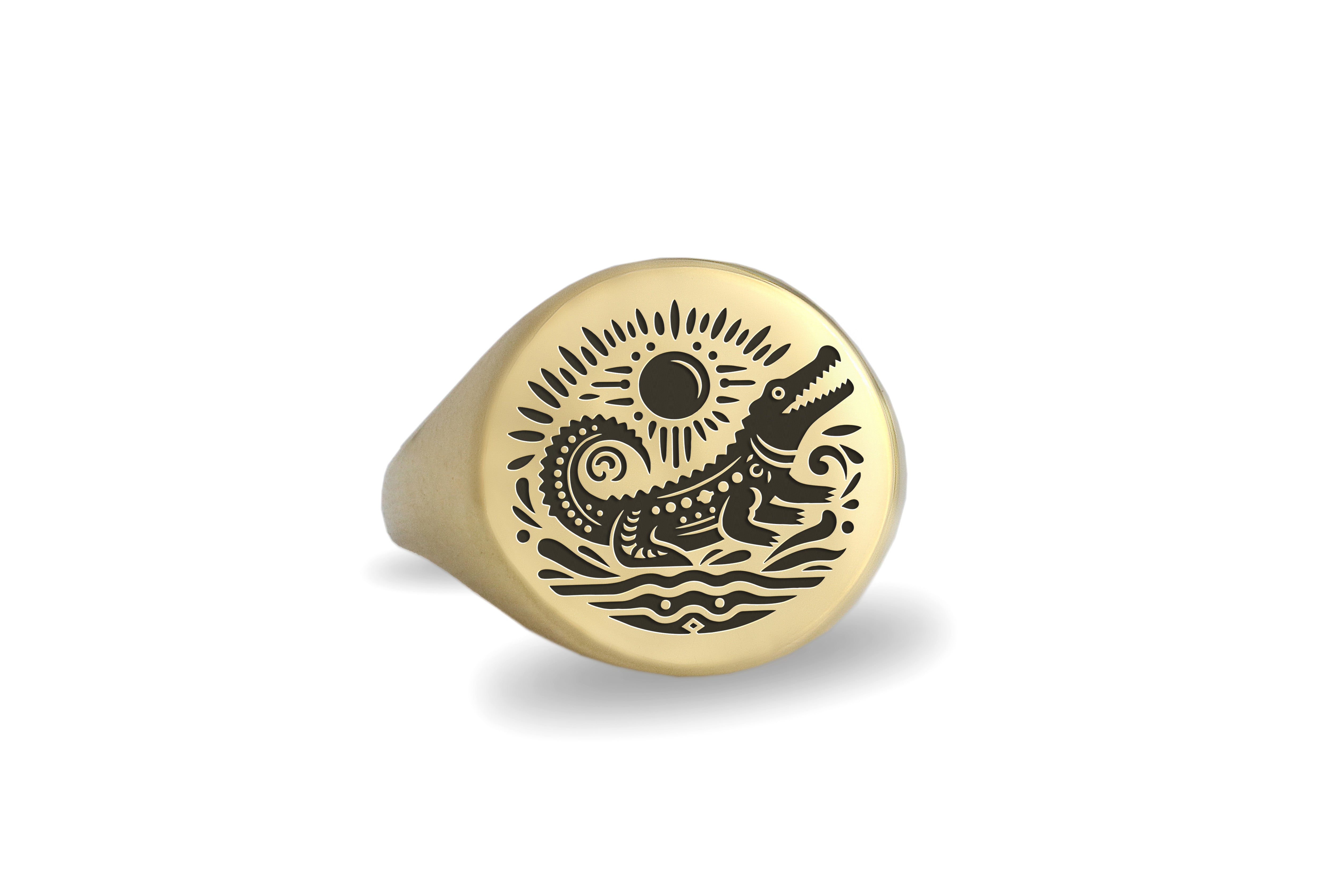 Engraved Alligator Ring
