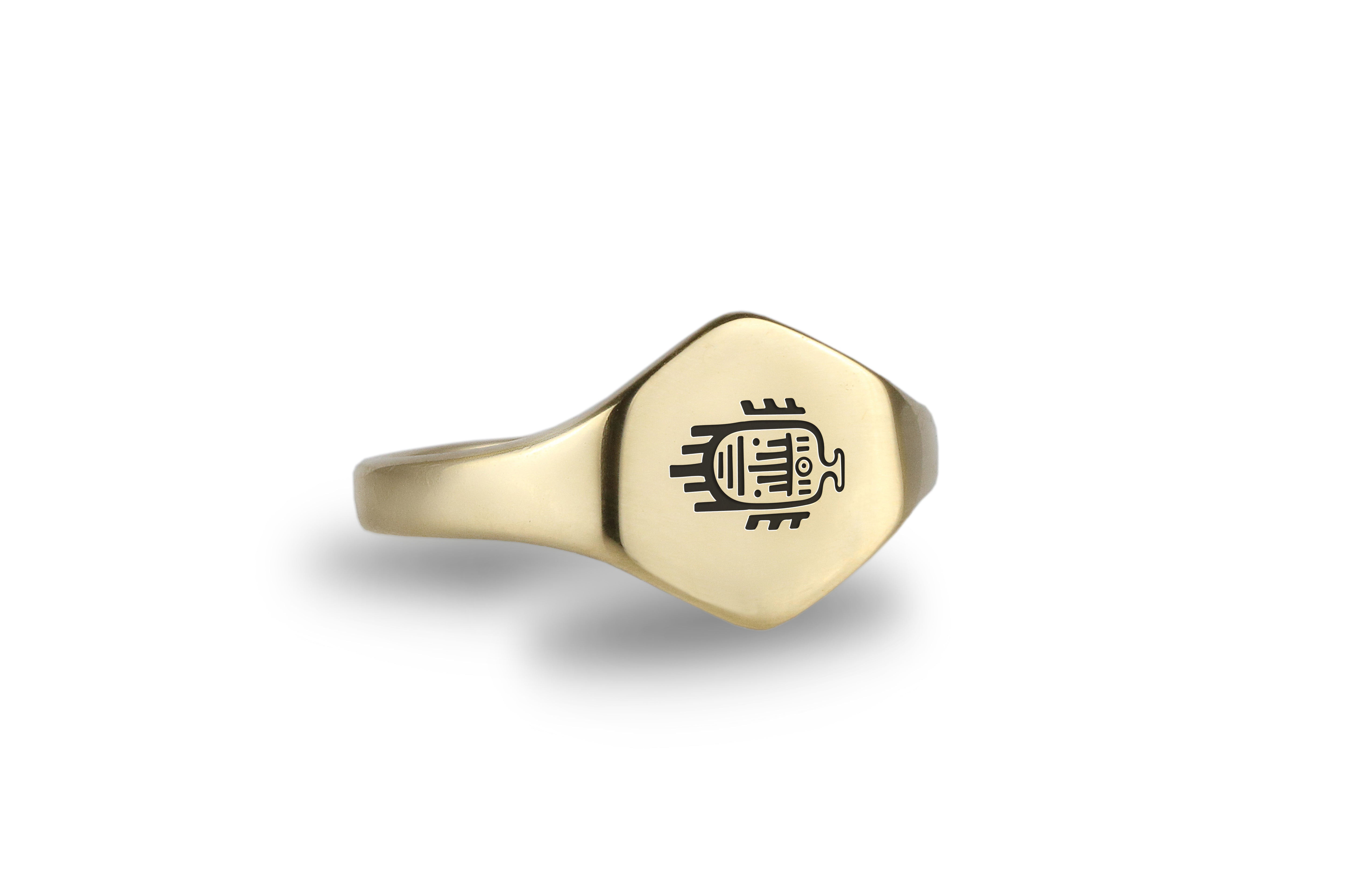 Aztec Fish Signet Ring