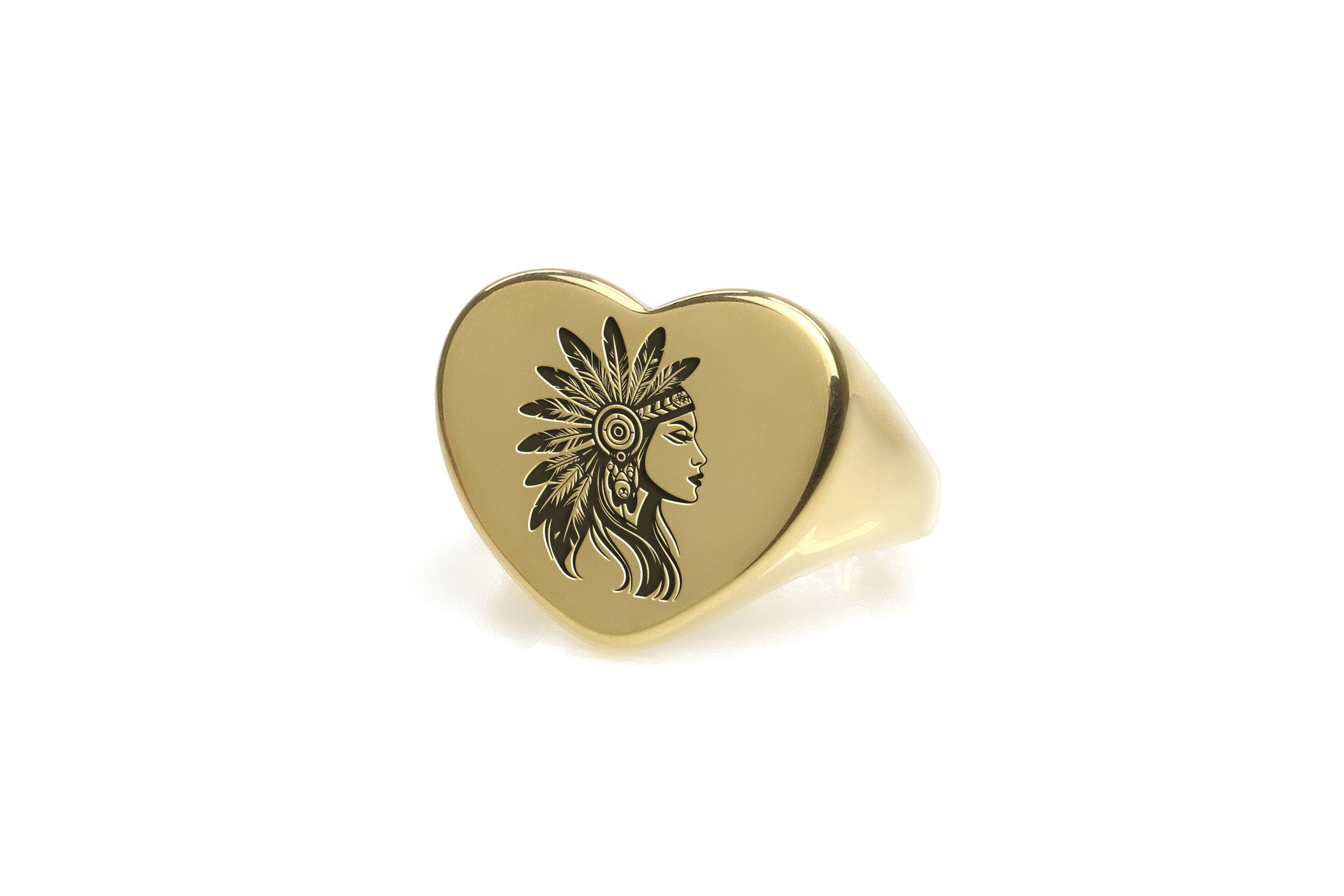 Indian Woman Engraved Ring