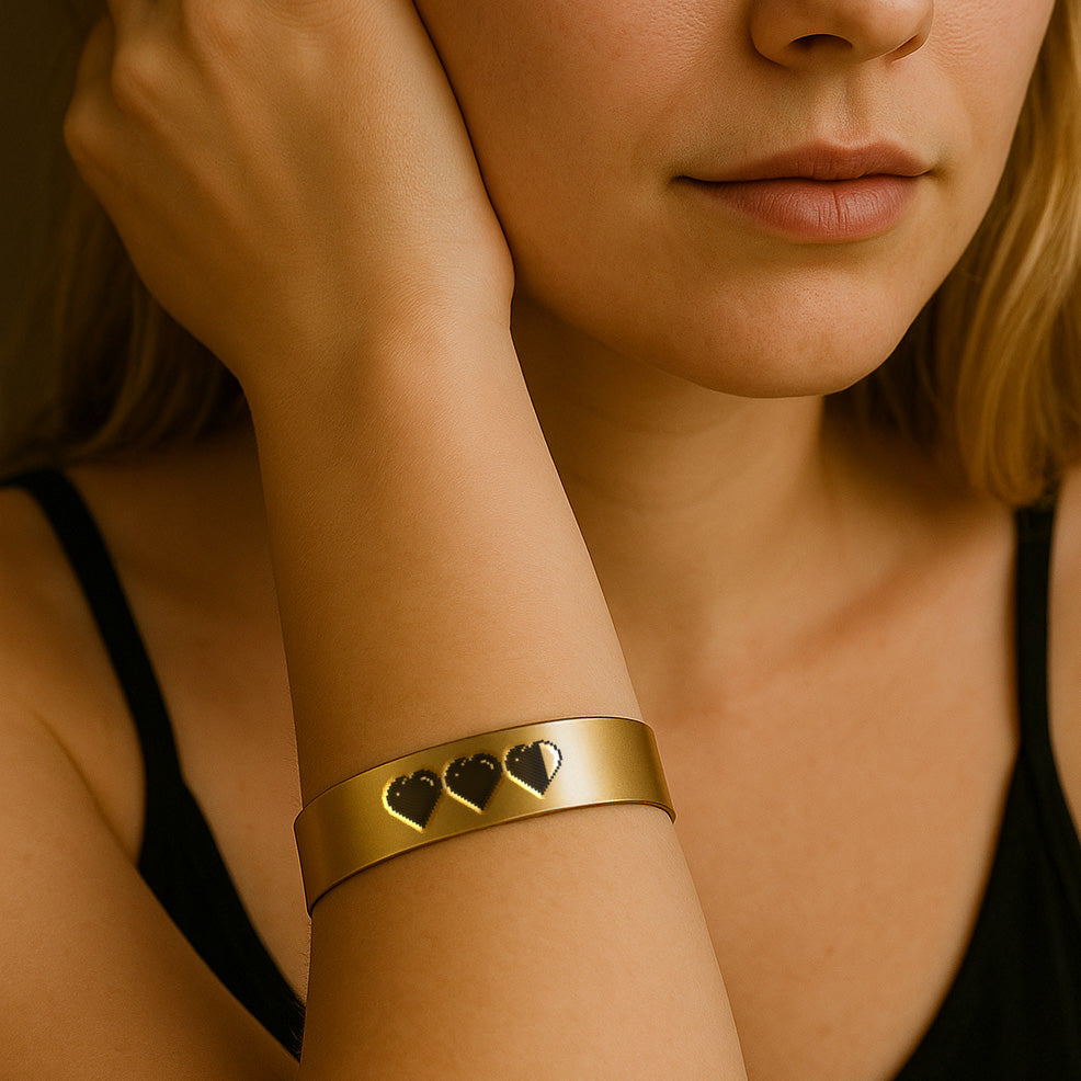 Low HP Pixel Hearts Cuff Bracelet