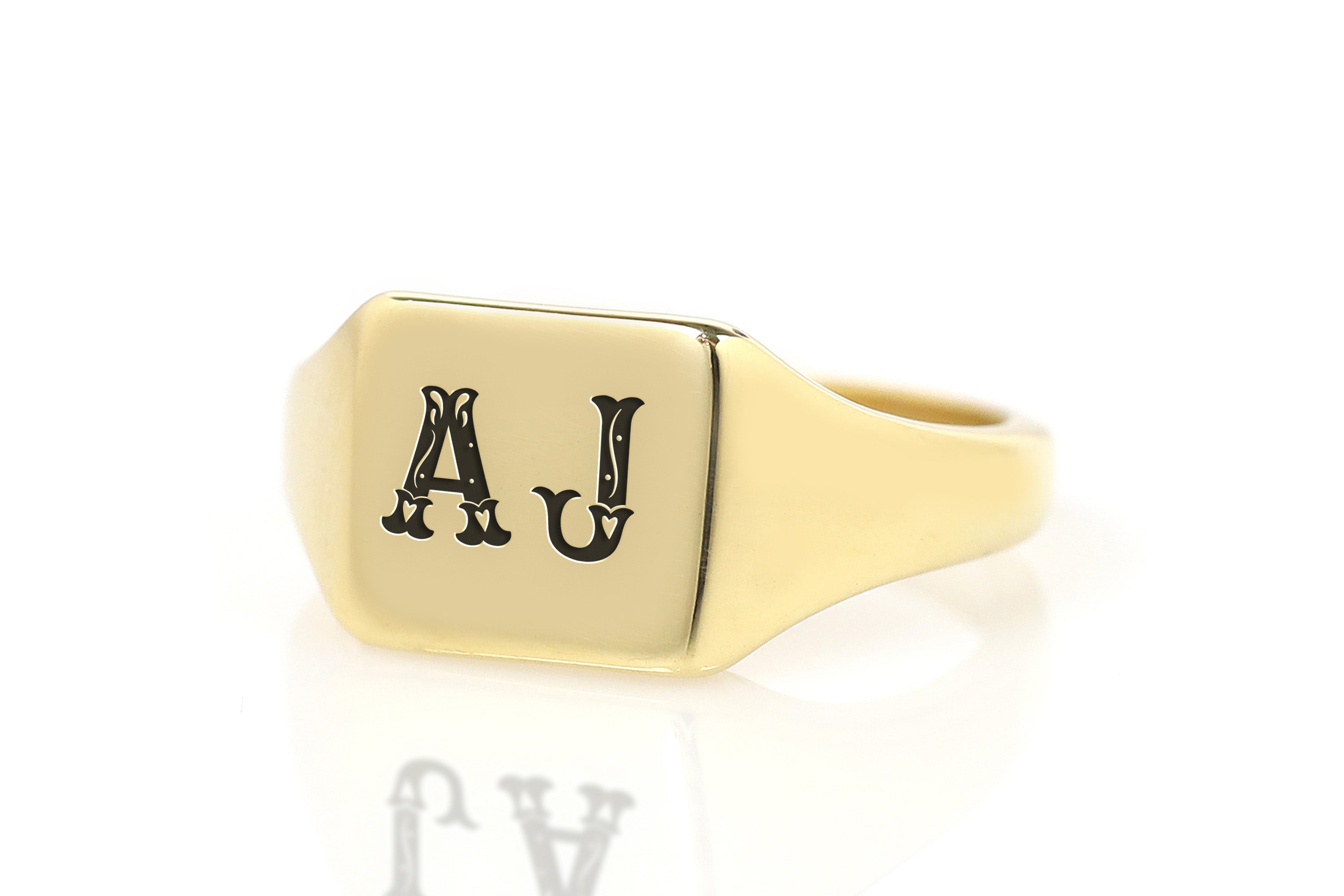 Gold Name Initial's Ring