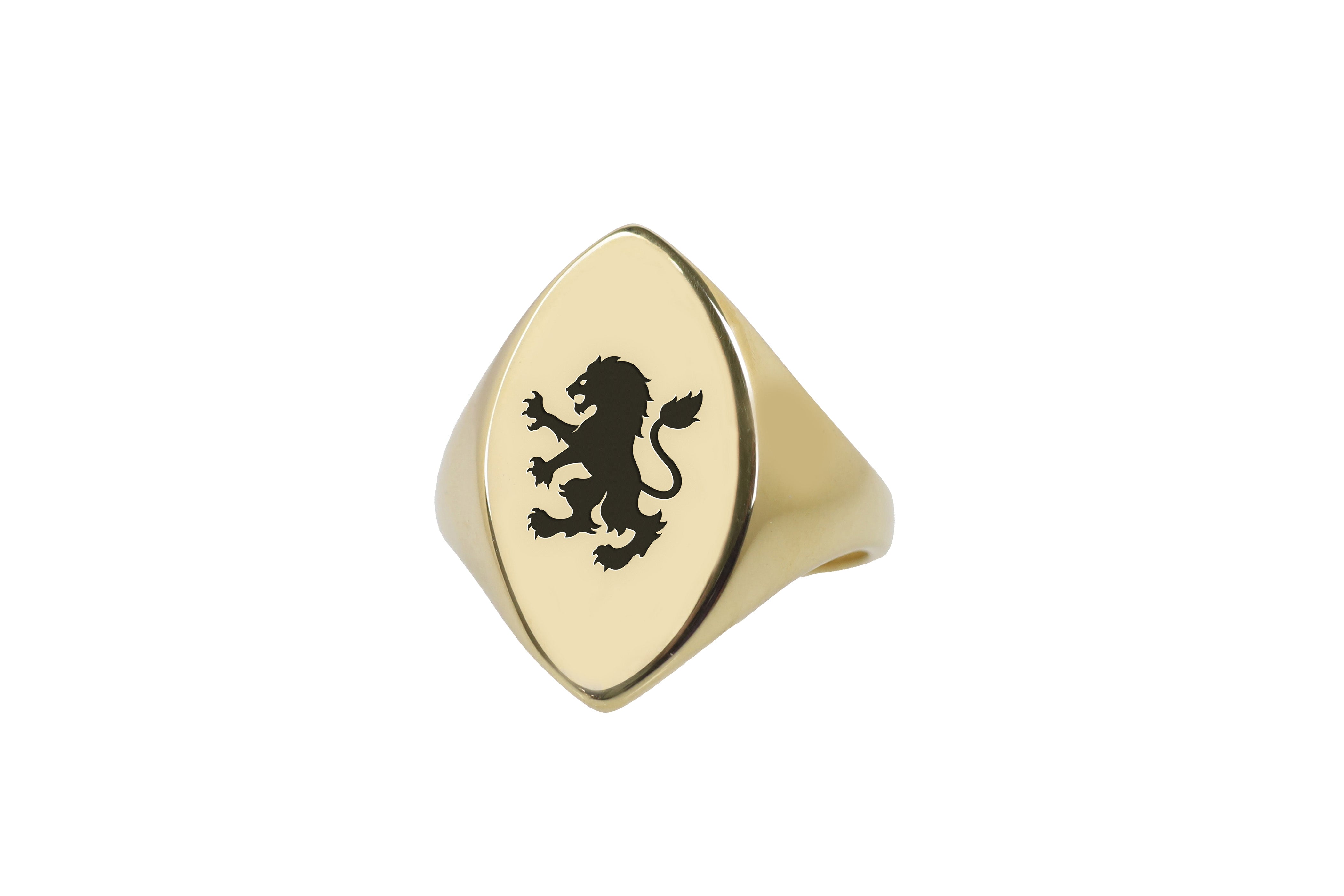 Gold Lion Signet Ring