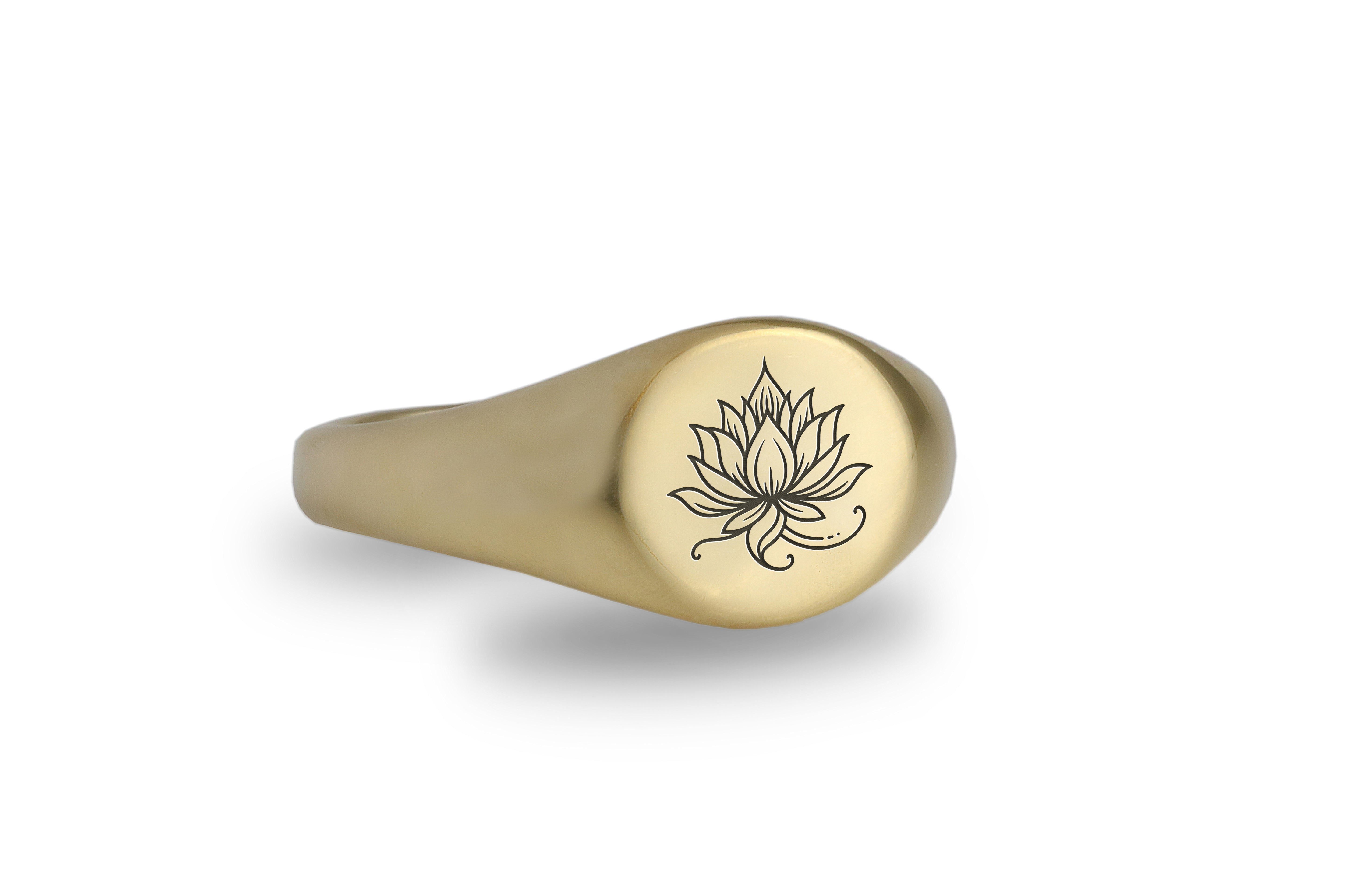 Custom Lotus Flower Engraving