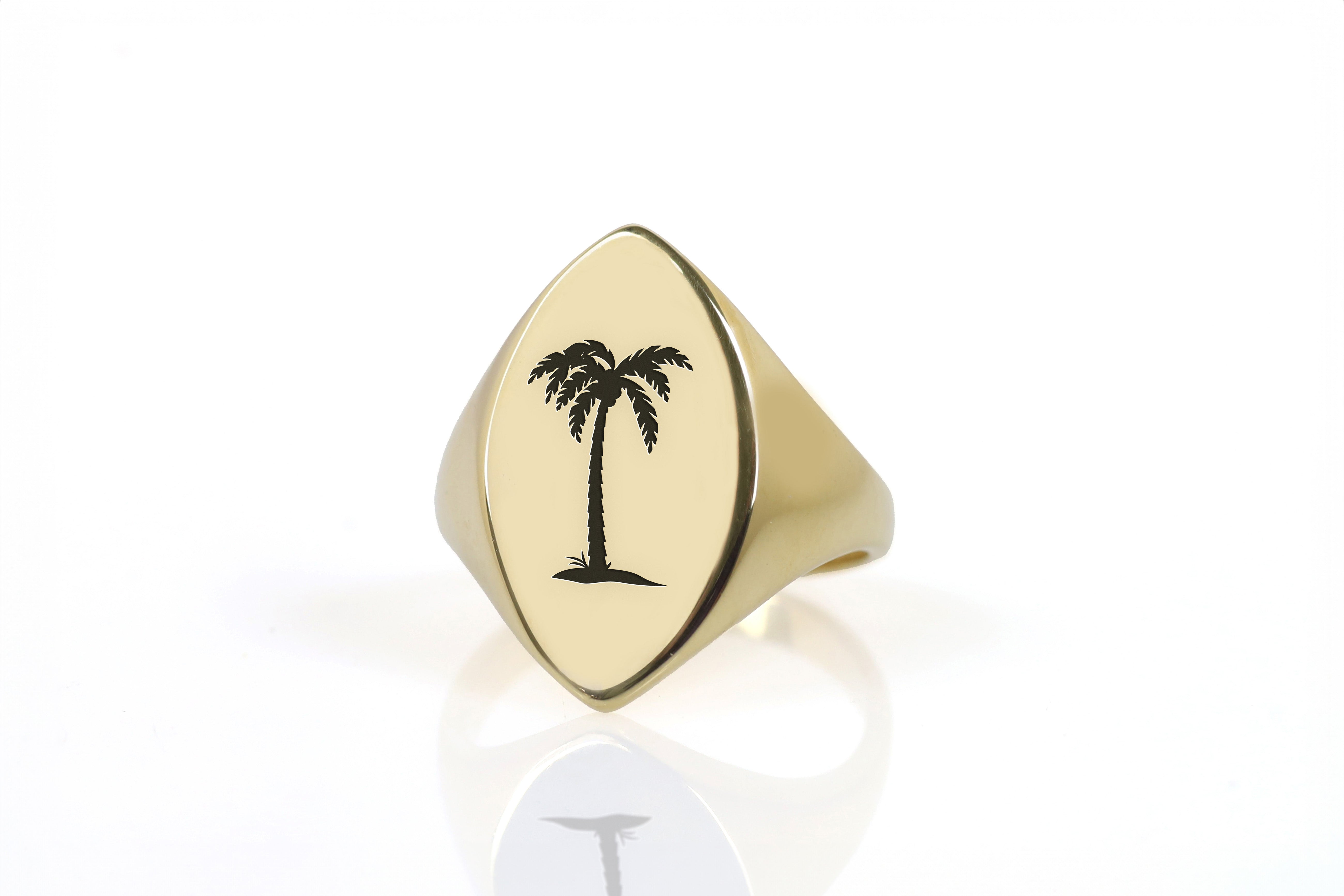 Palm Tree Signet Ring
