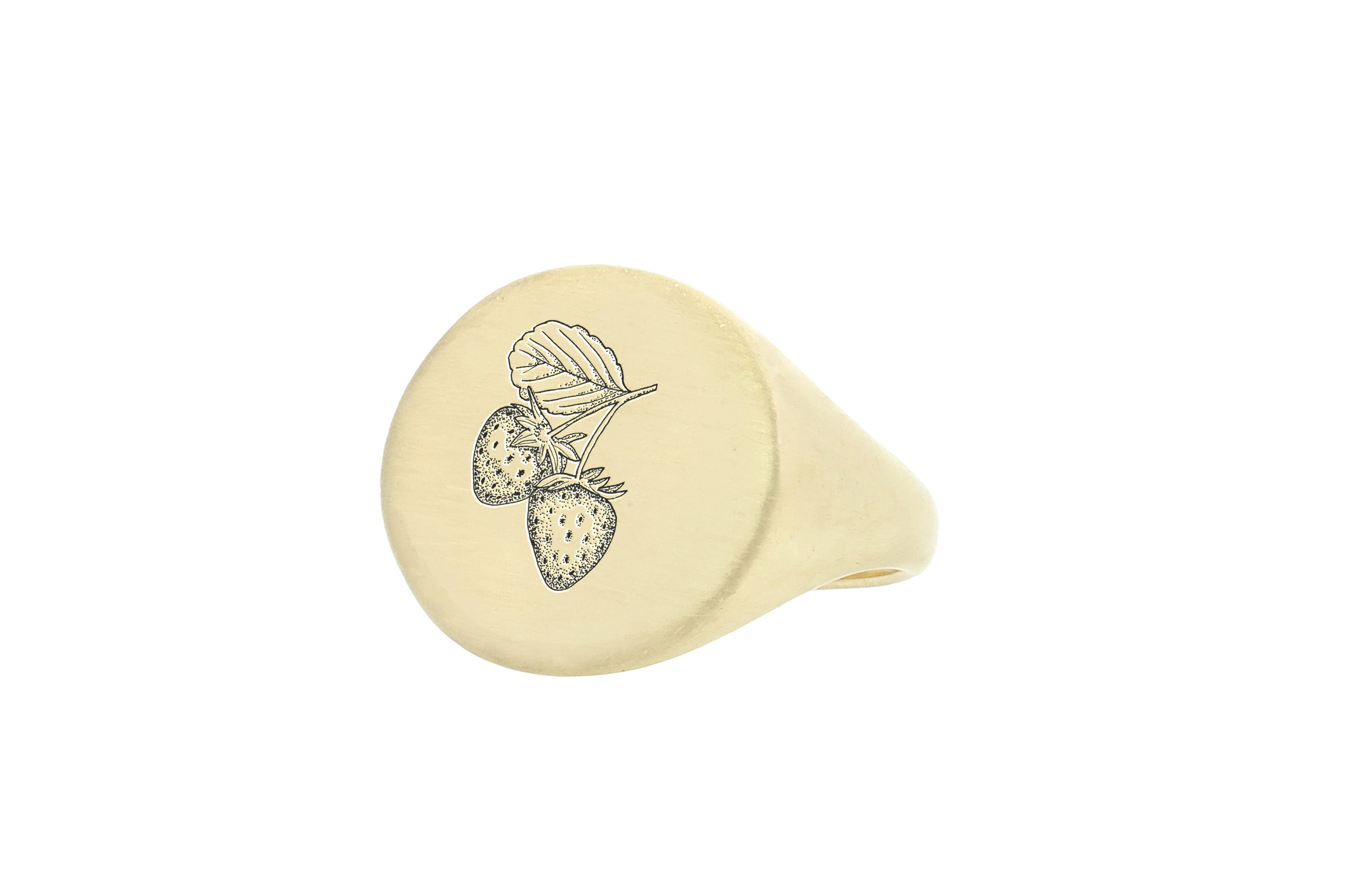 Gold Strawberry Signet Ring