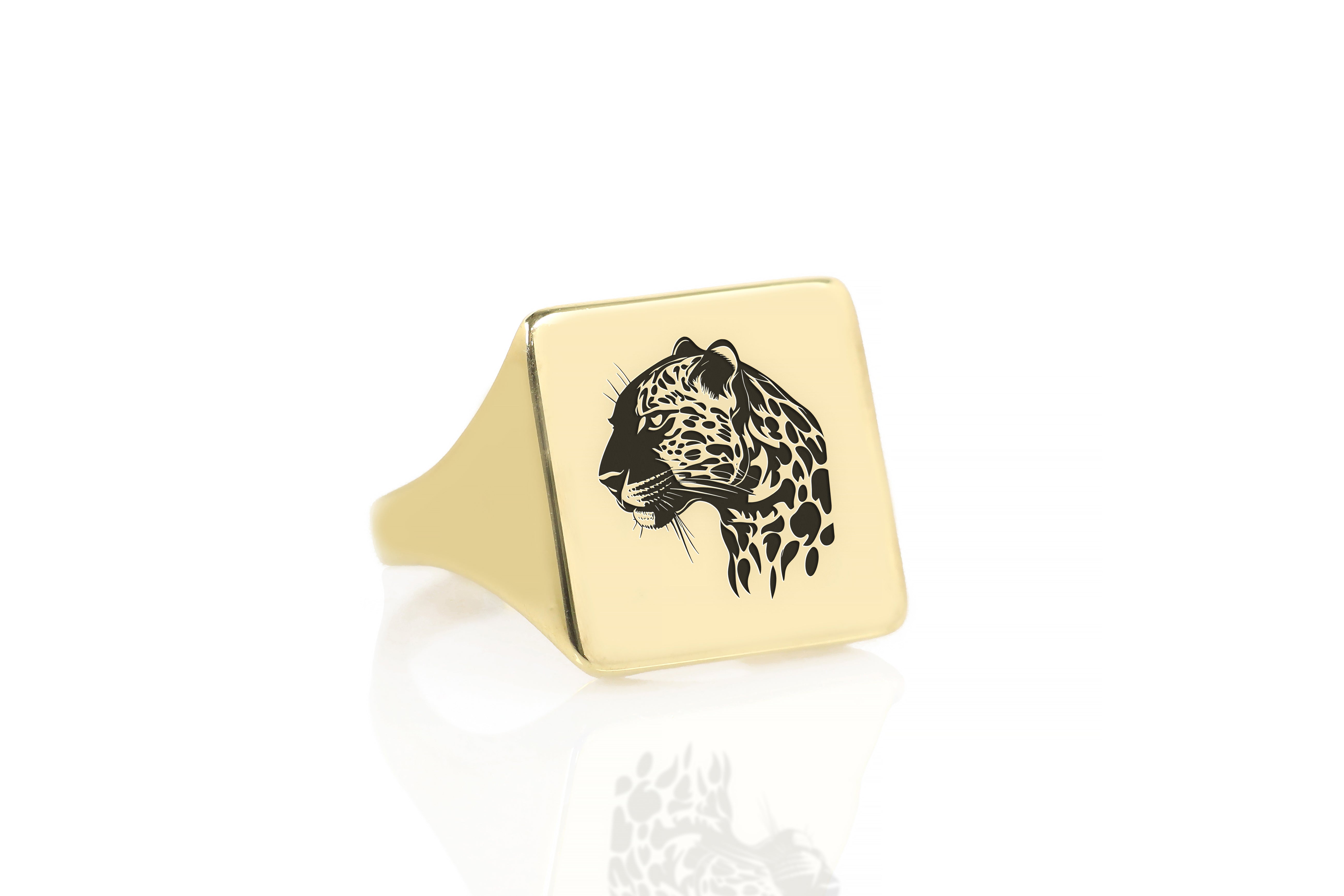 Gold Jaguar Signet Ring