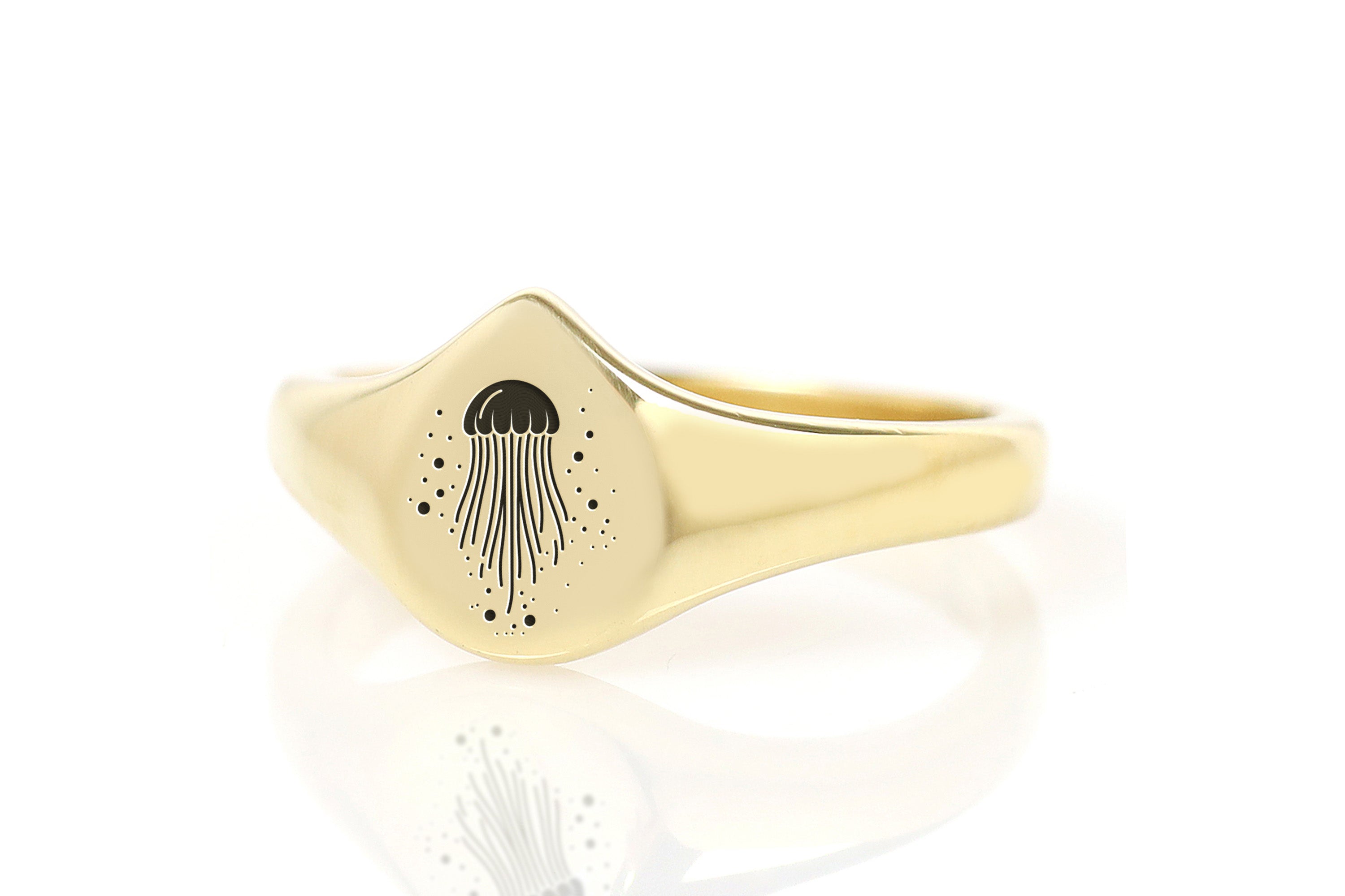 Jellyfish Teardrop Gold Ring
