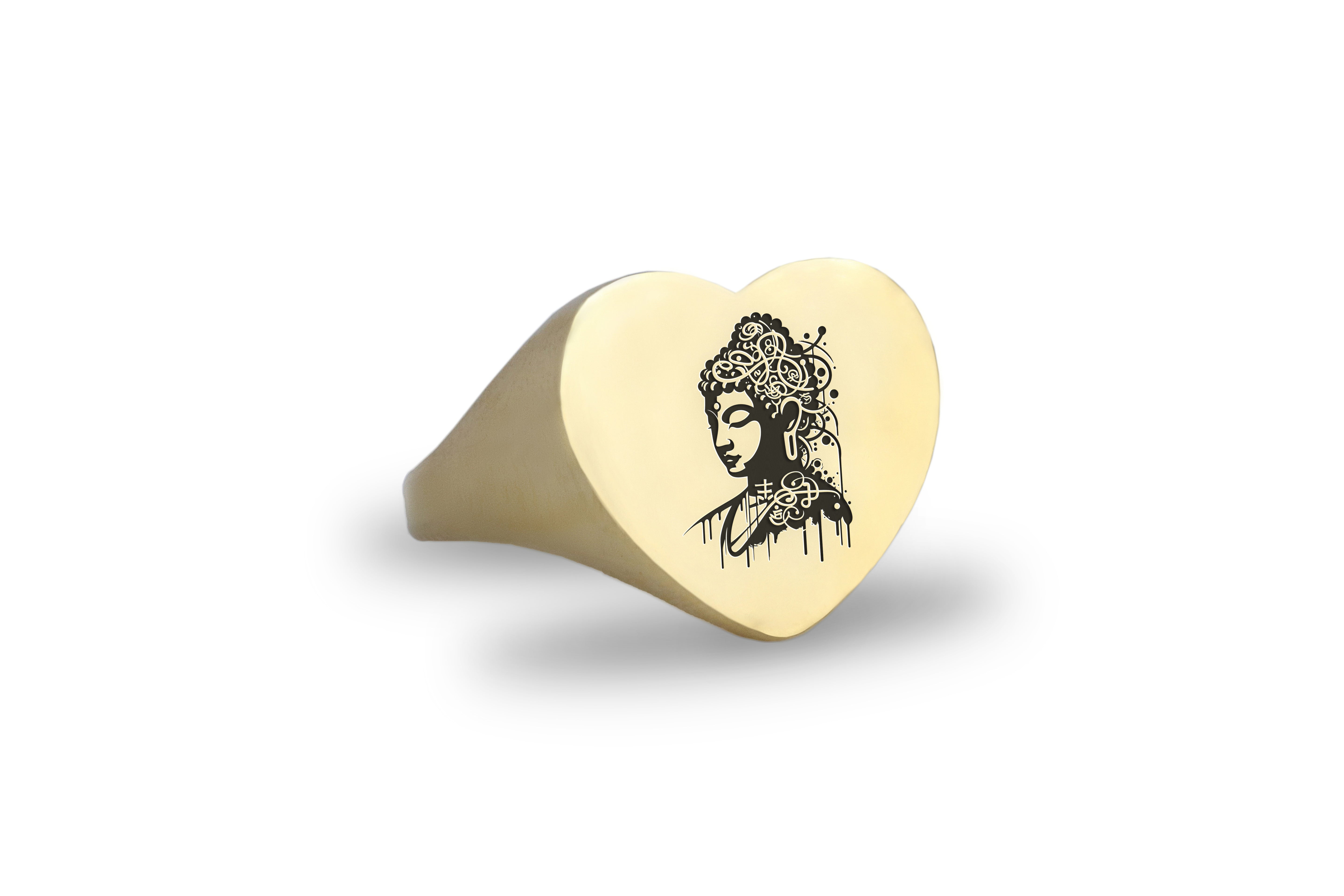 Engraved Buddha Signet Ring