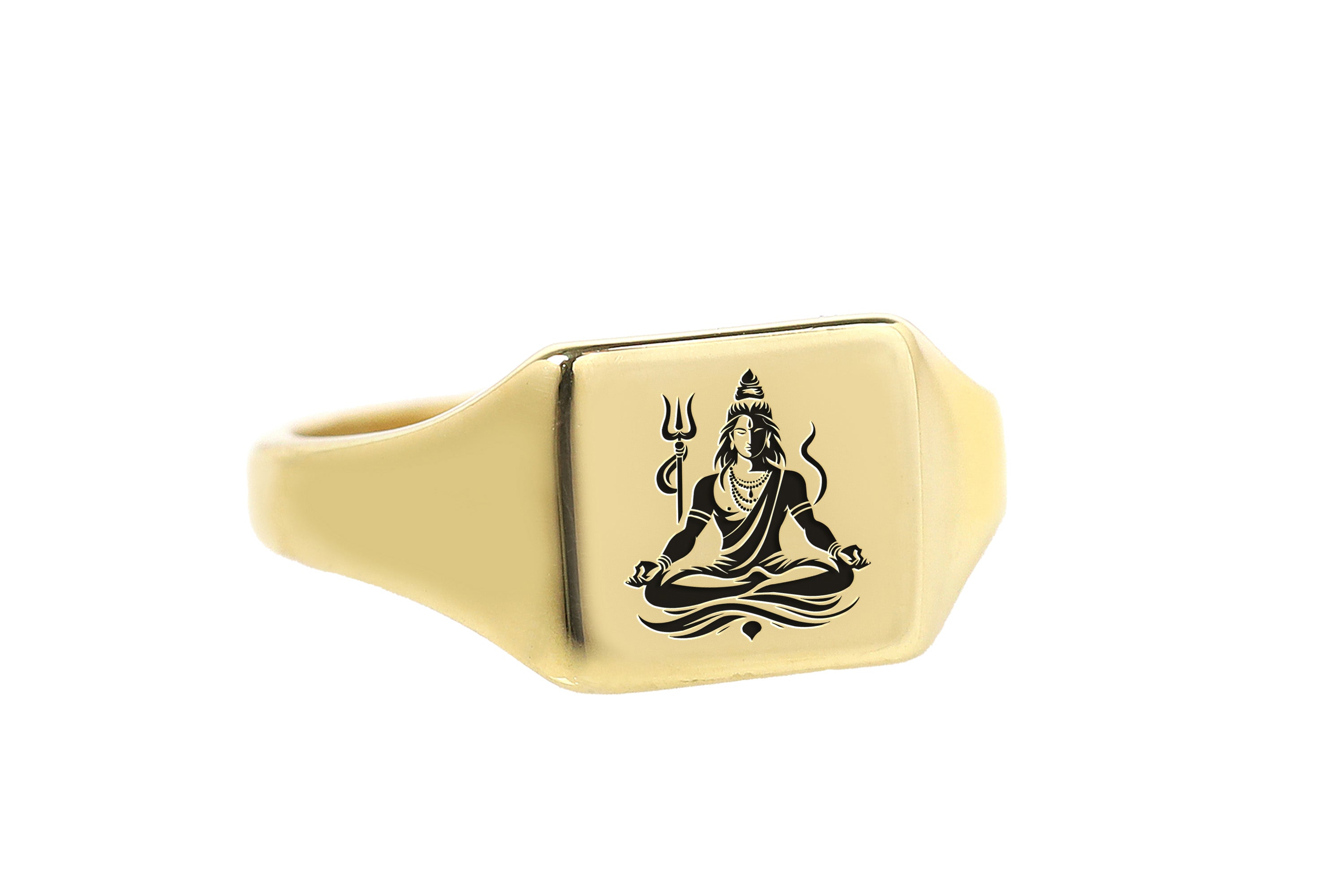 Engraved Shiva Signet Ring