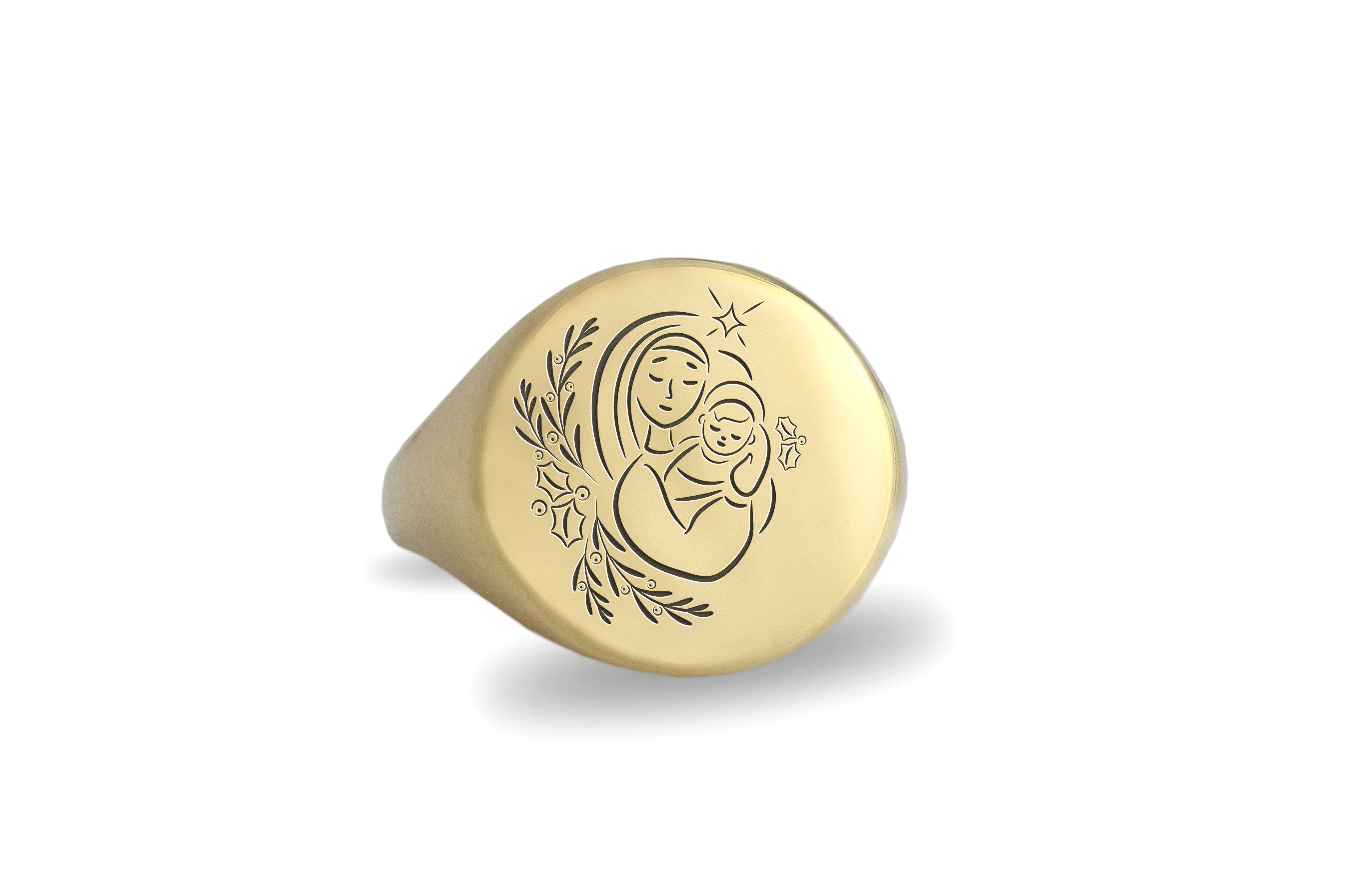 Mary And Jesus 14k Gold Ring