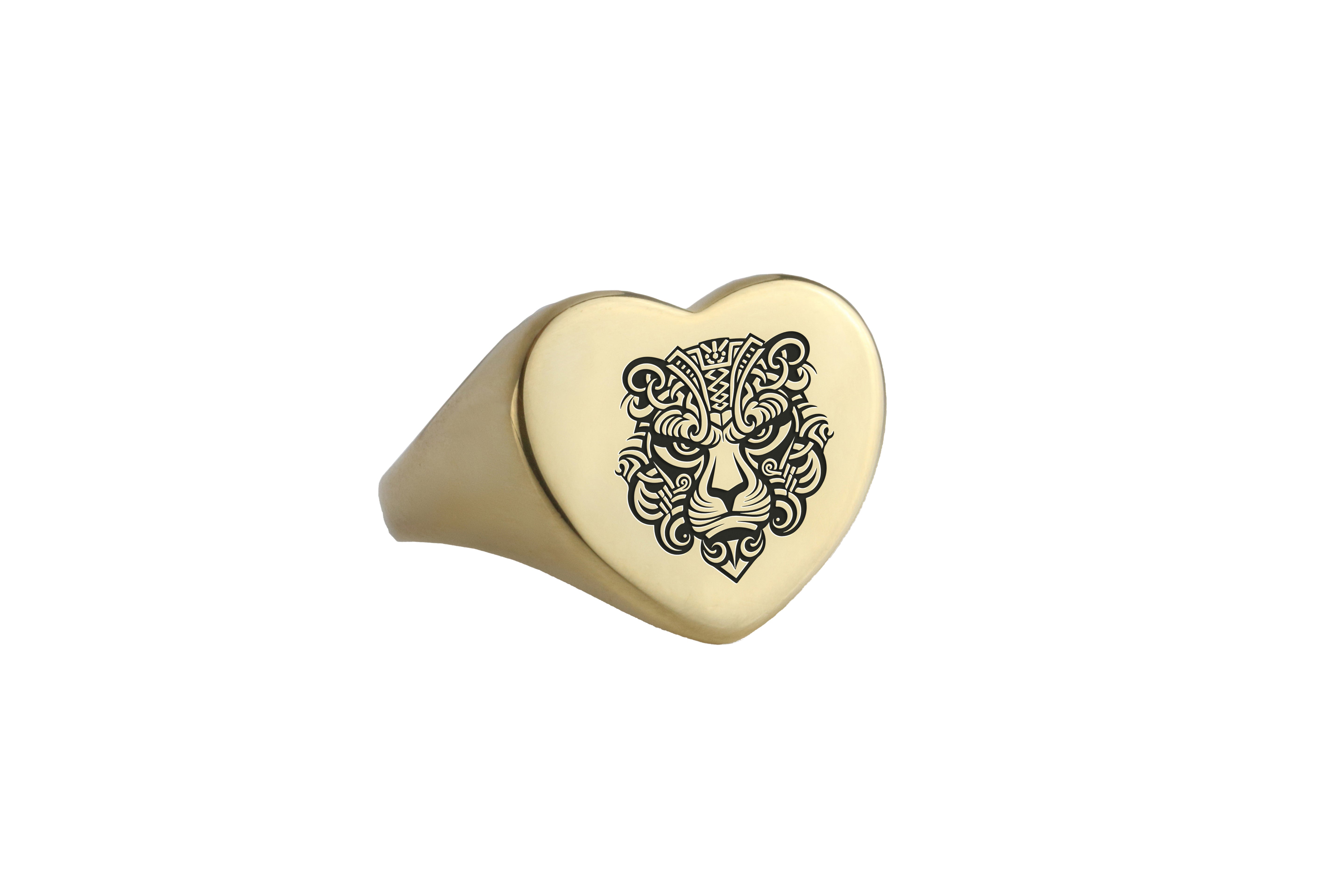 Heart Shaped Tiger Ring