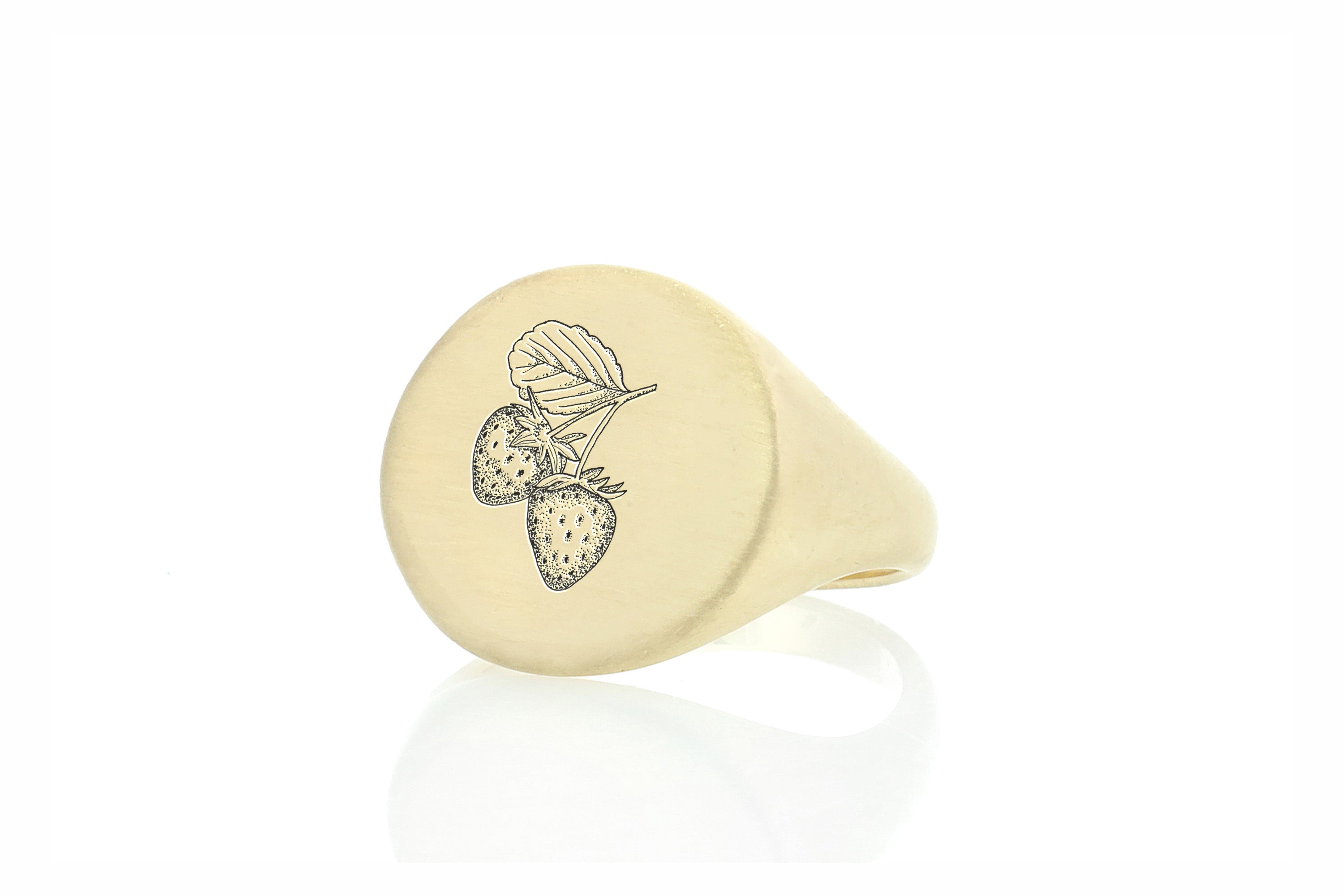 Gold Strawberry Signet Ring