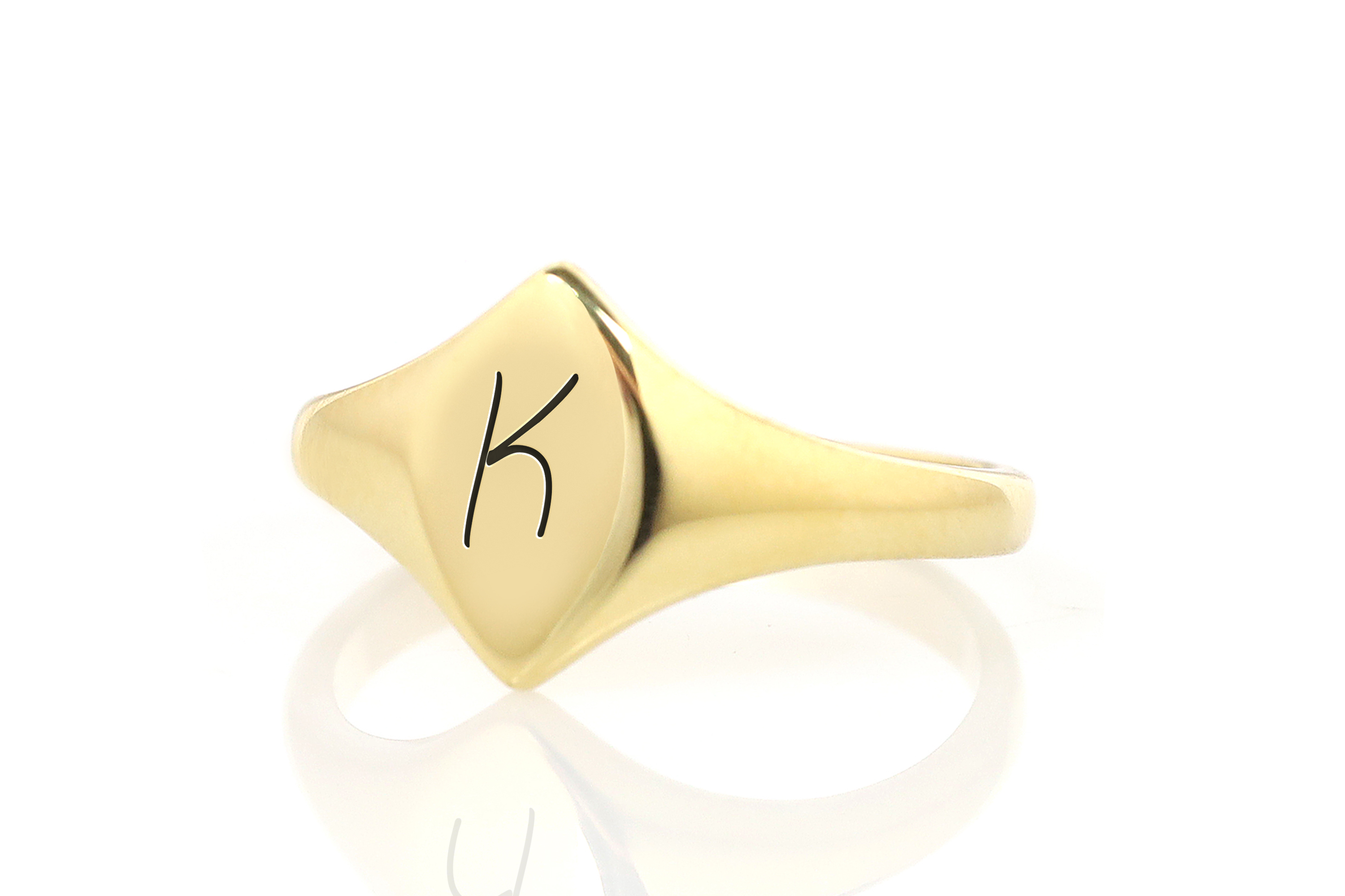 24k Gold Name Initial Signet Ring