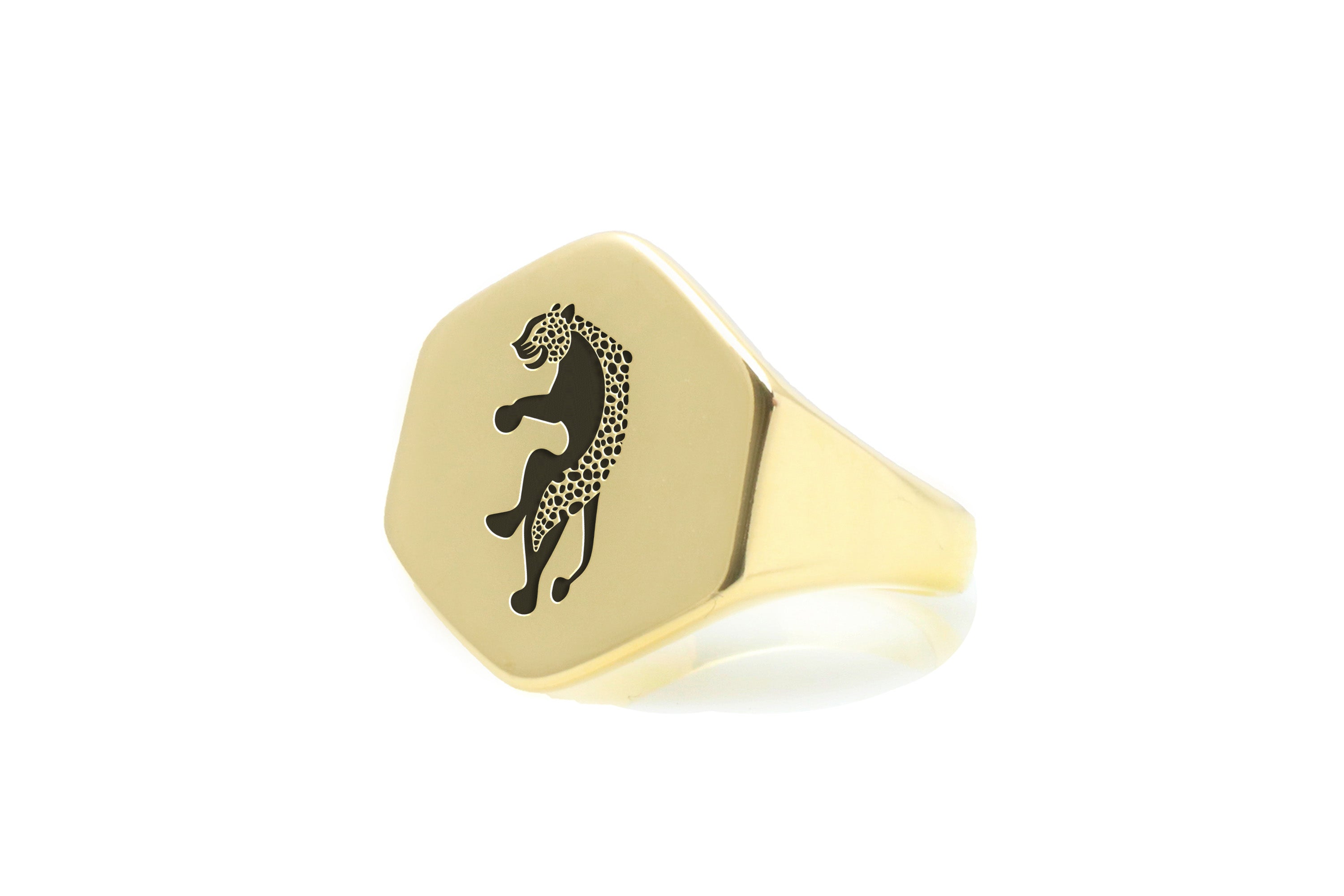 14k Gold Jaguar Signet Ring