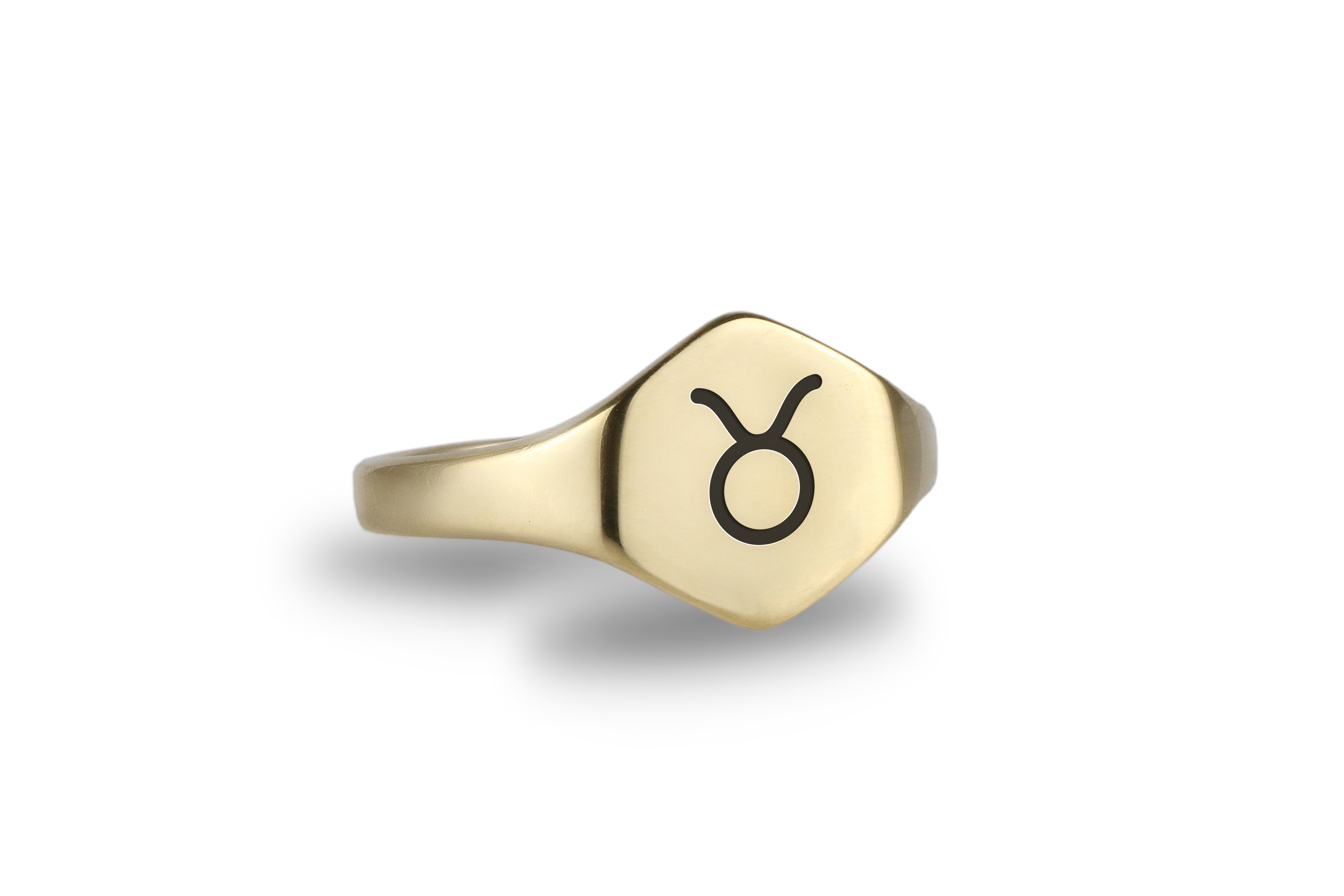 Engraved Taurus Signet Ring