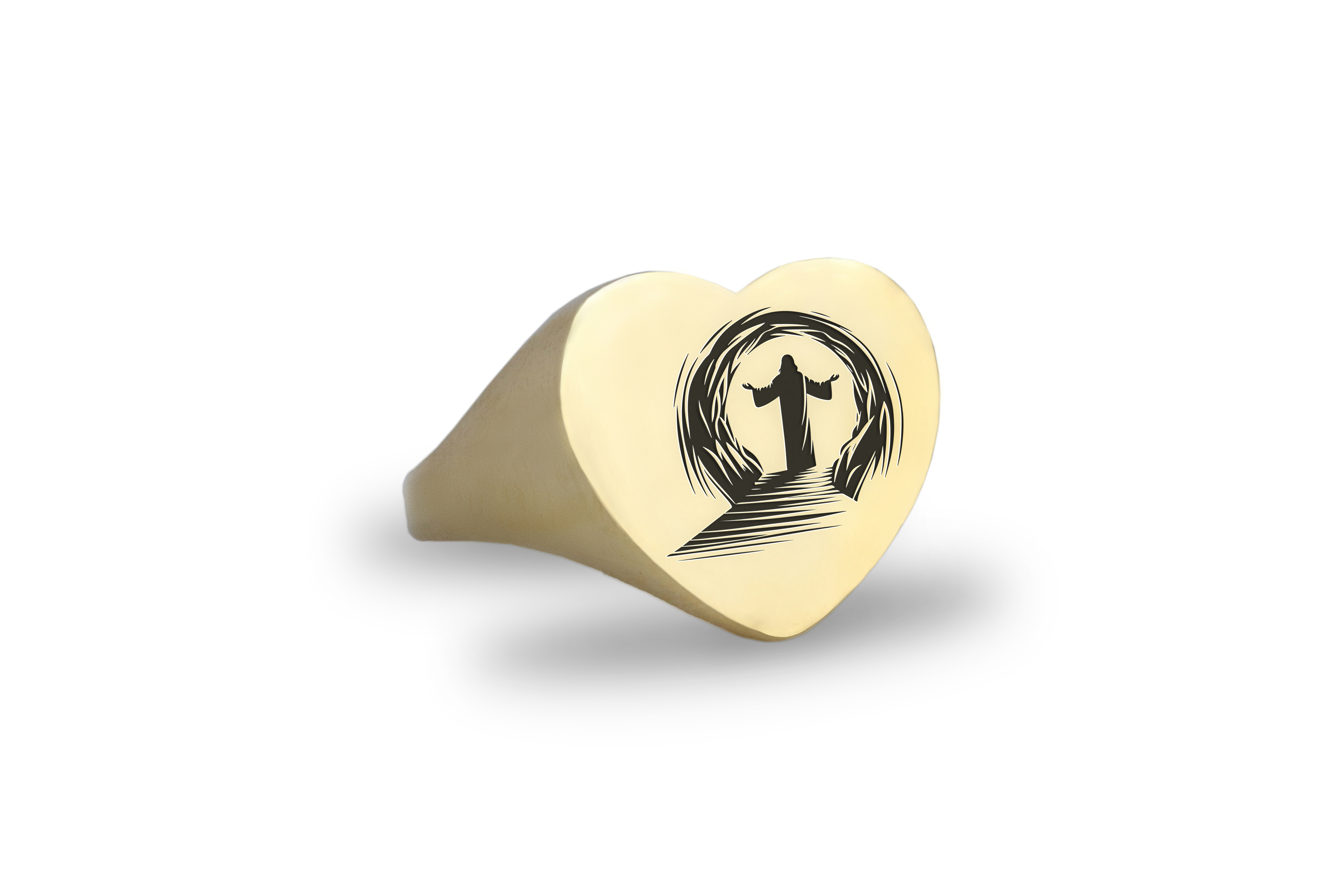 Engraved Jesus Signet Ring