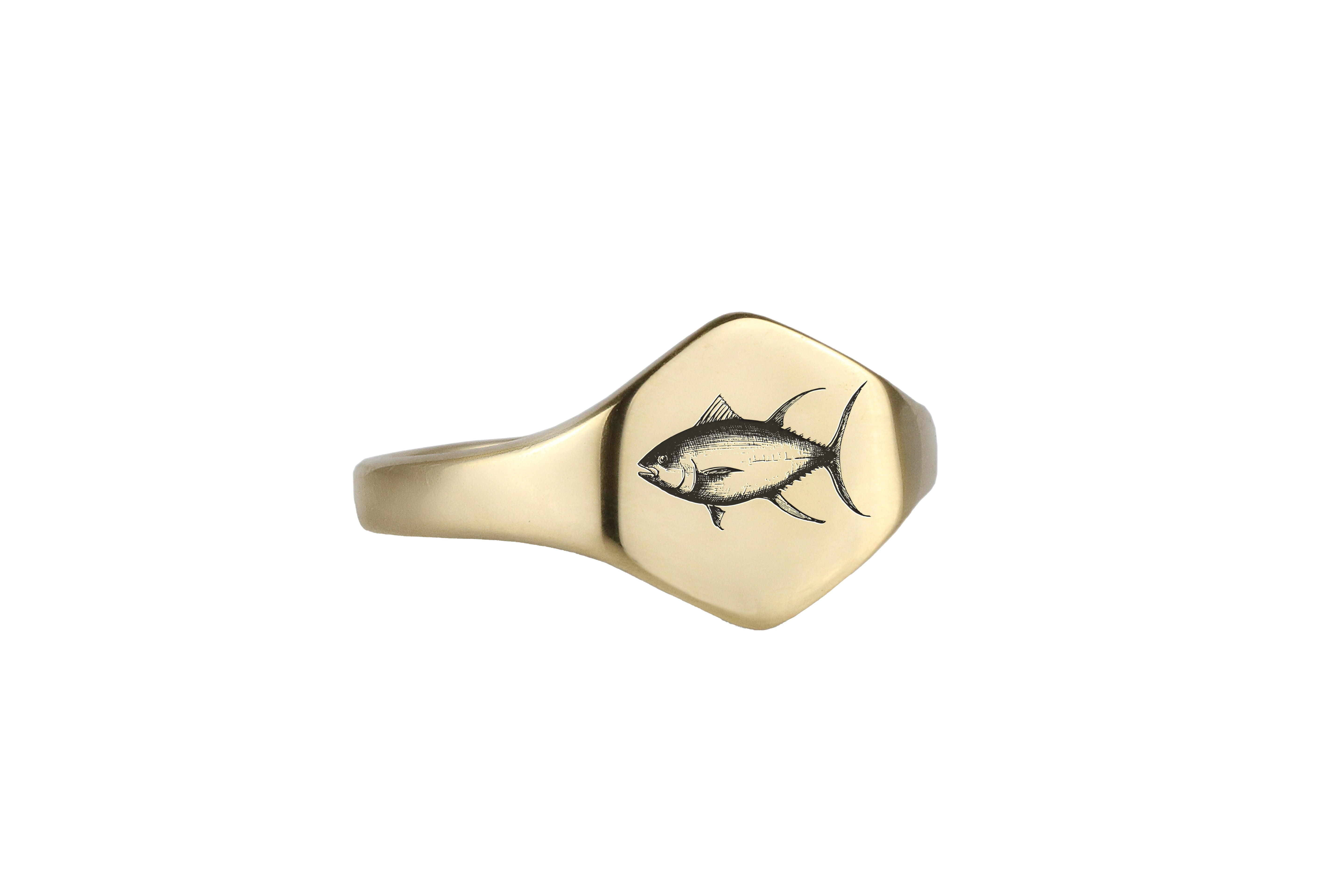 Tuna Fish Gold Signet Ring