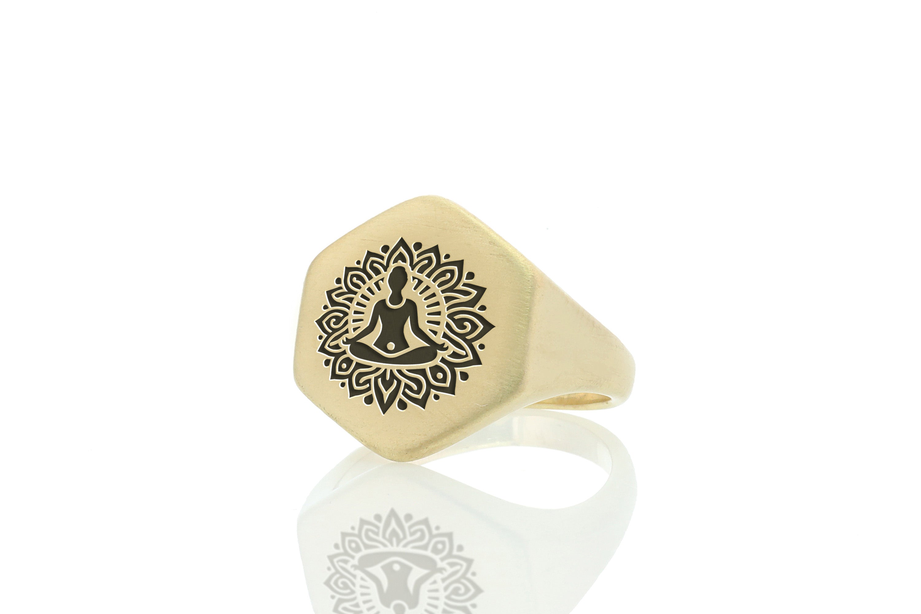 Engraved Yoga Signet Ring
