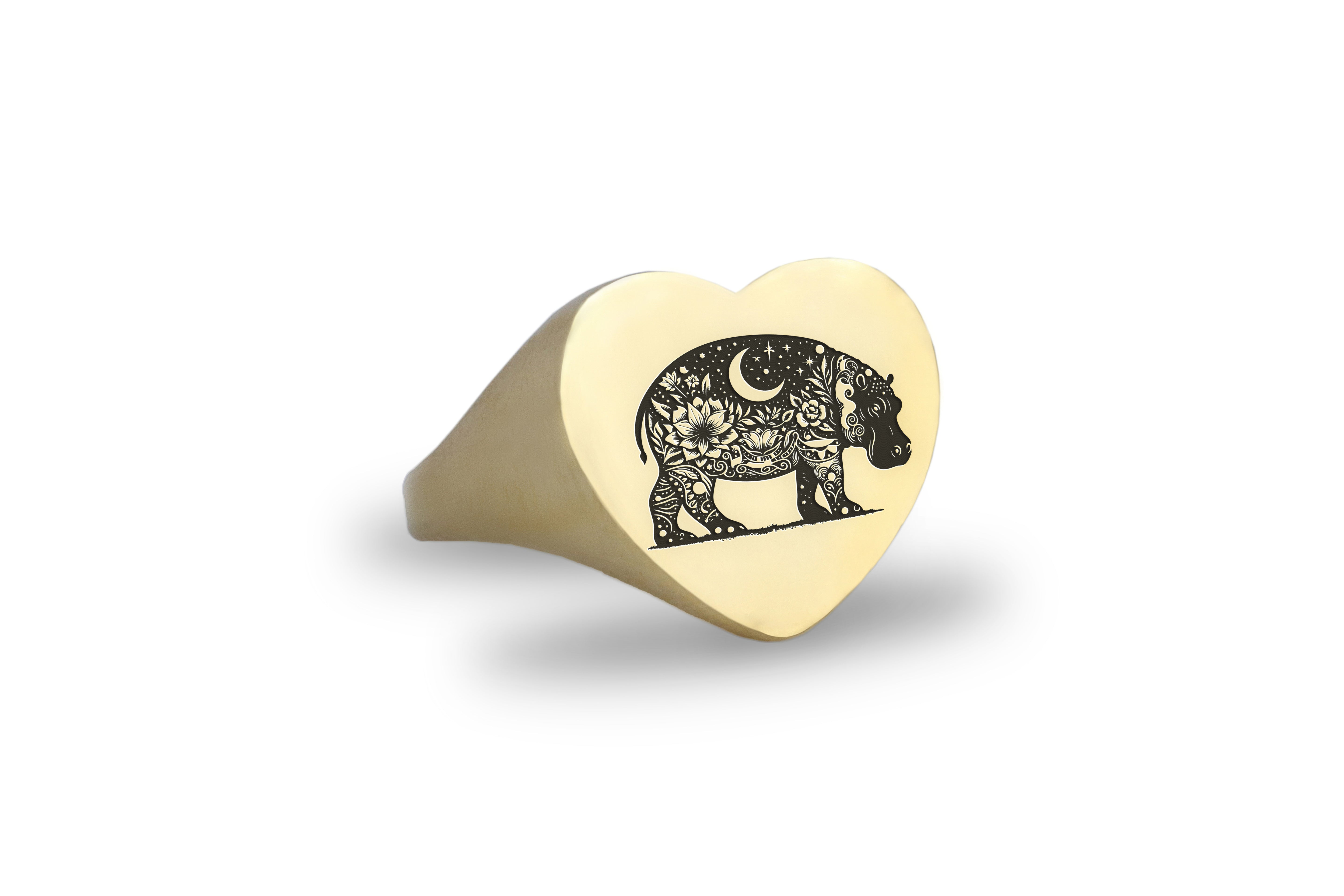 Hippo Engraving Ring