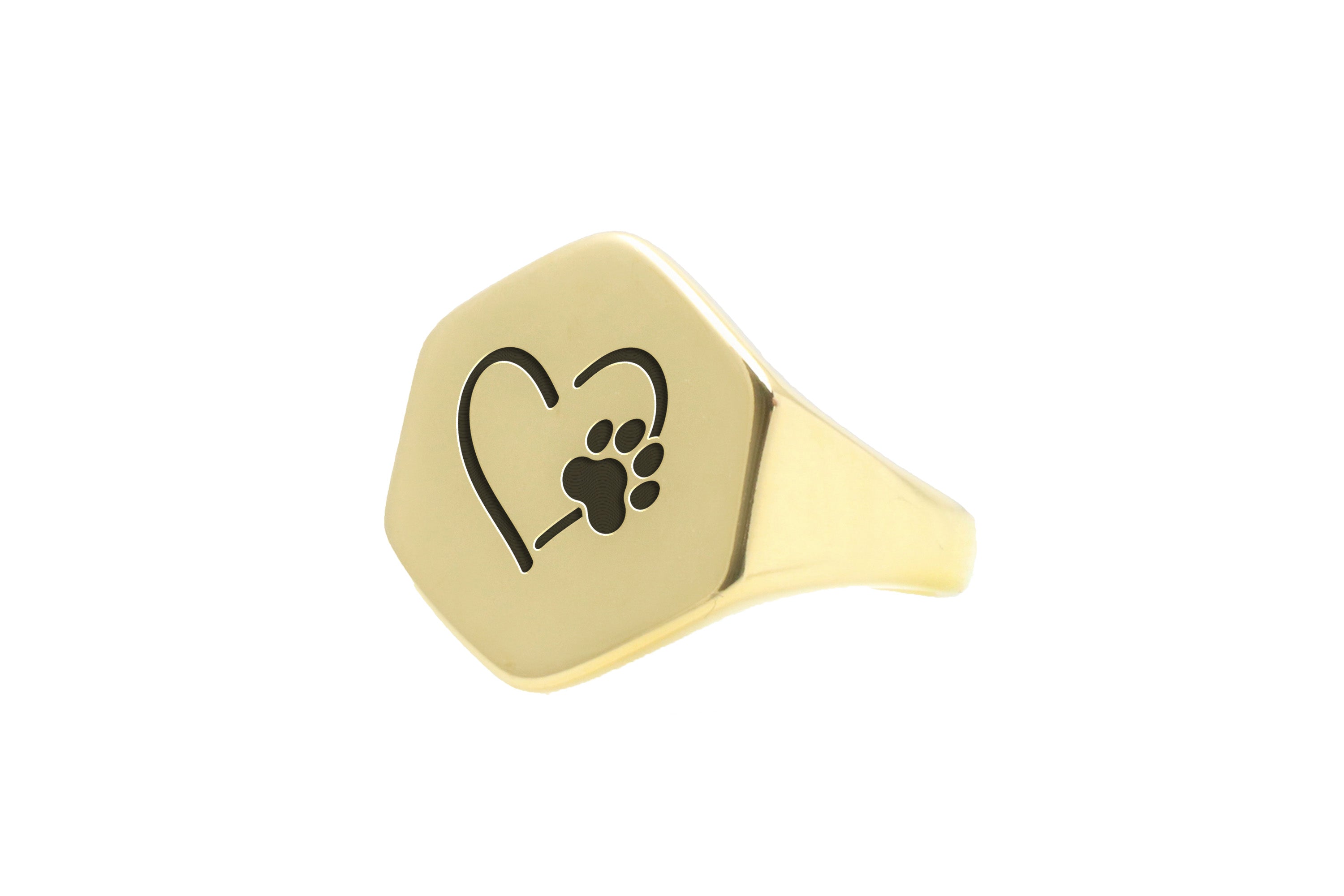 Dog Paw Engraved Ring