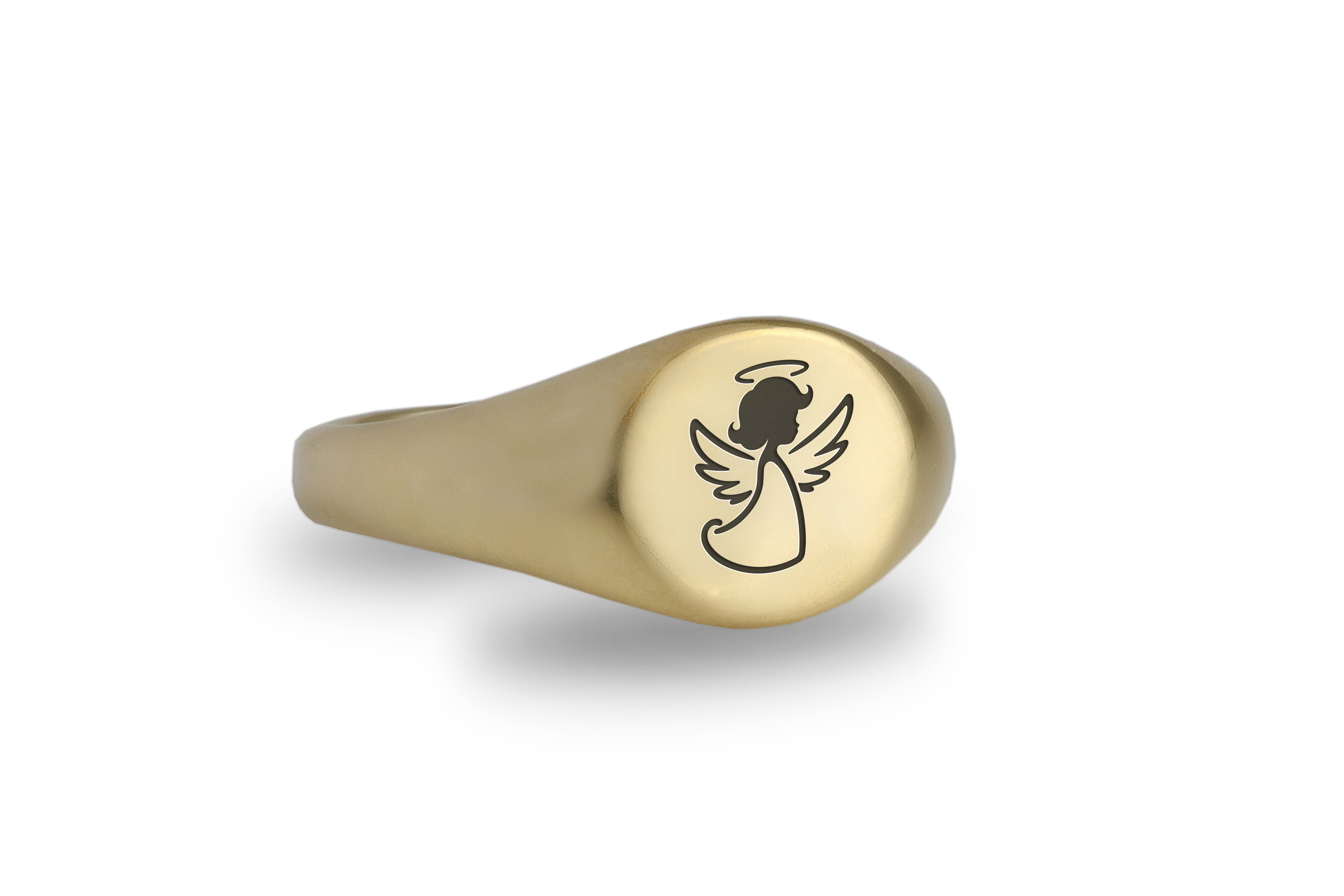 Cute Angel Engraved Ring