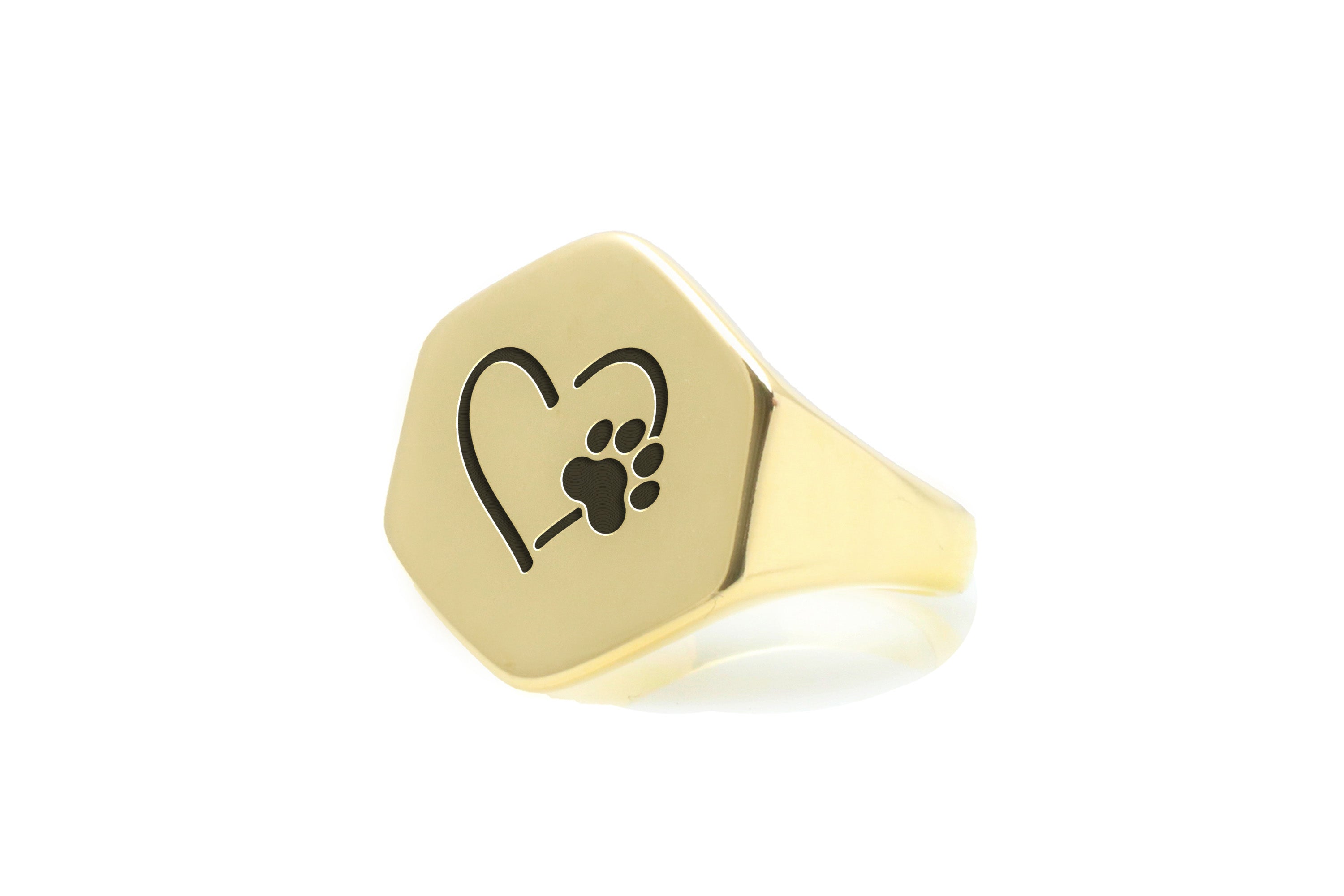 Dog Paw Engraved Ring
