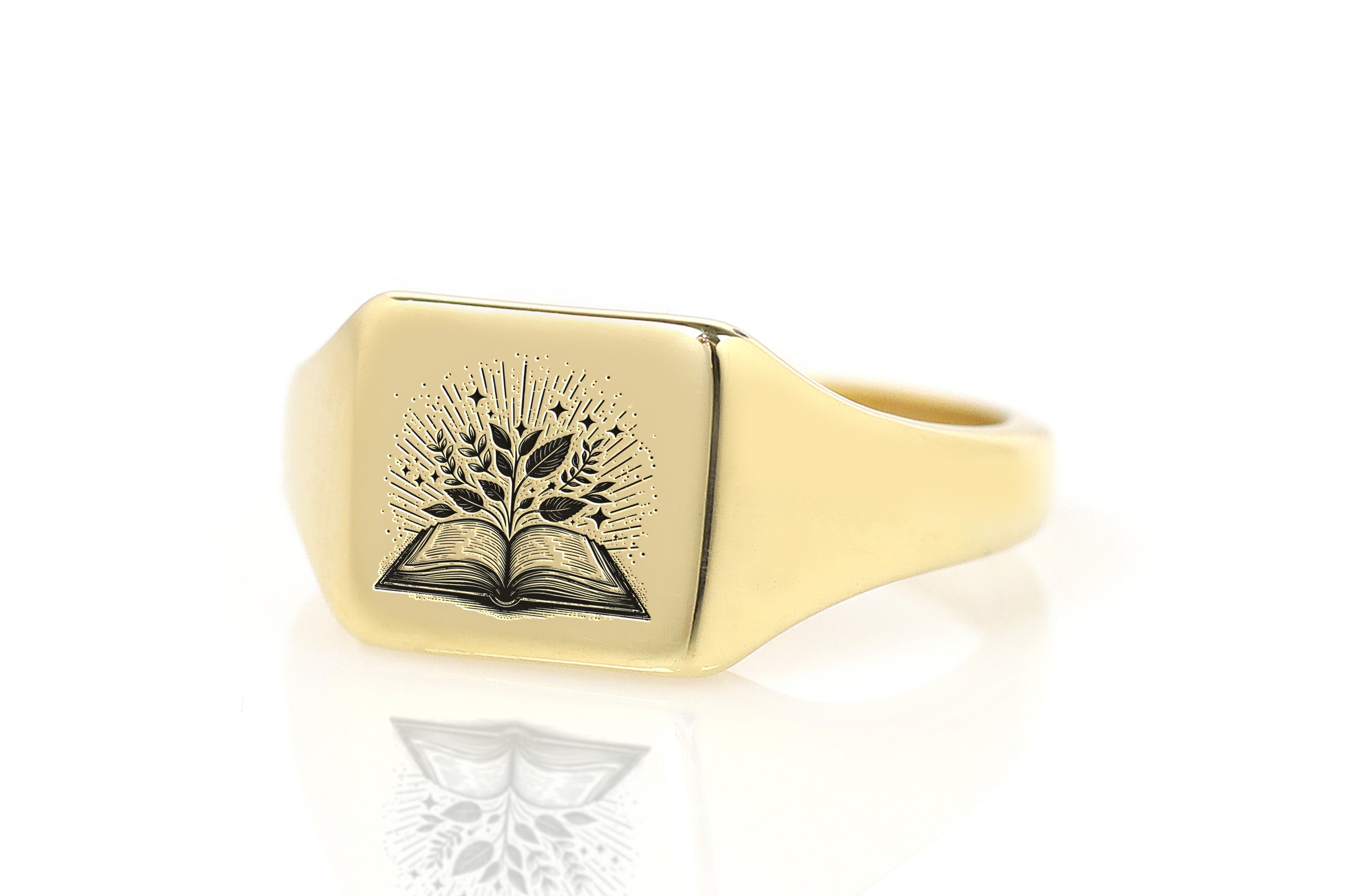 Engraved Magical Book Ring