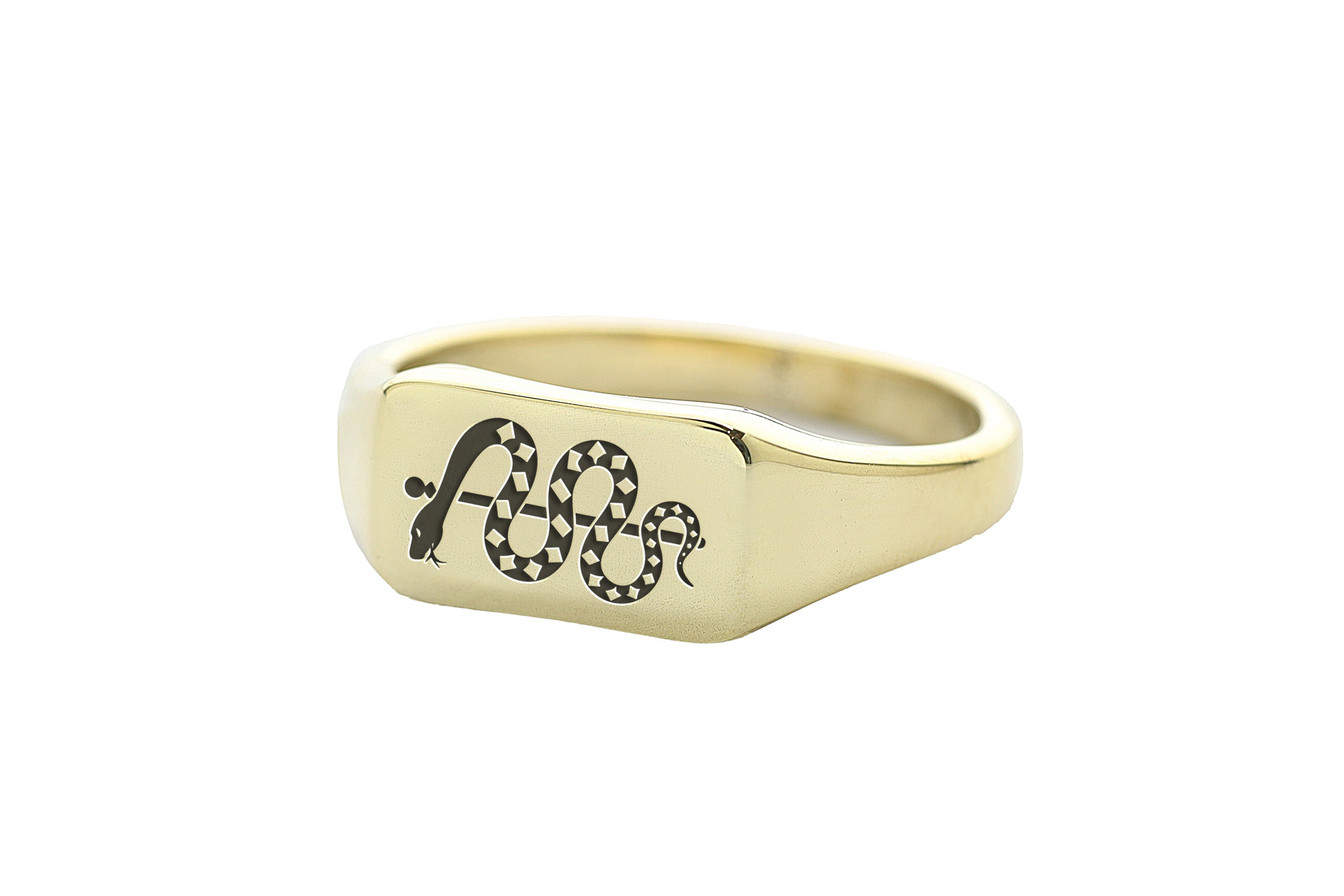 Snake Engraving Rectangle Ring