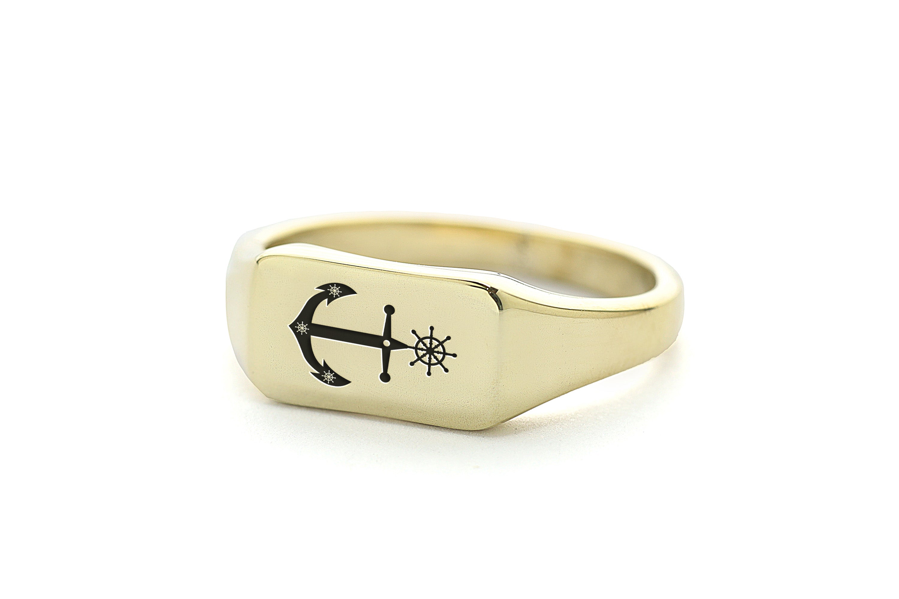 Gold Signet Anchor Ring