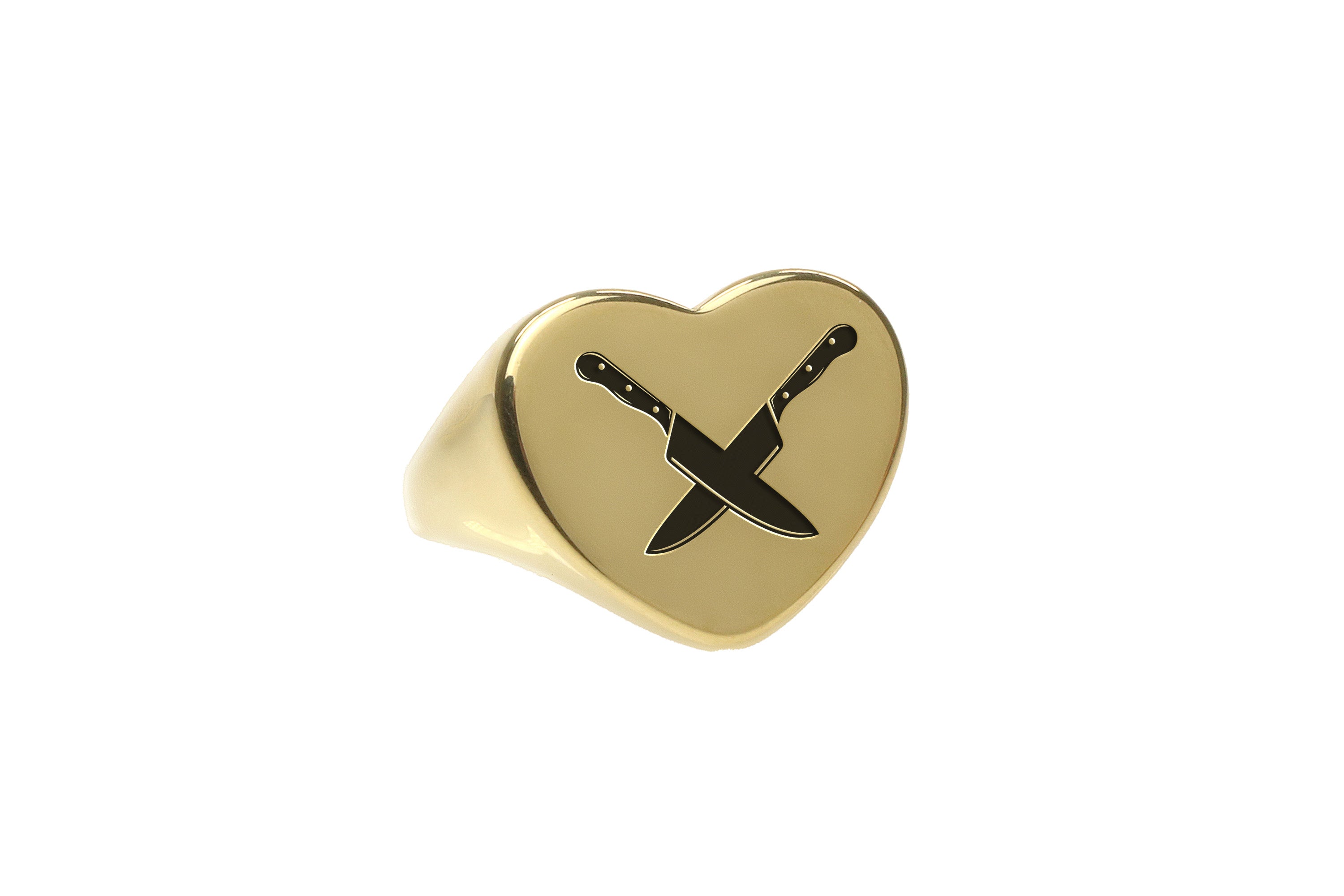 Chef Knife Gold Signet Ring