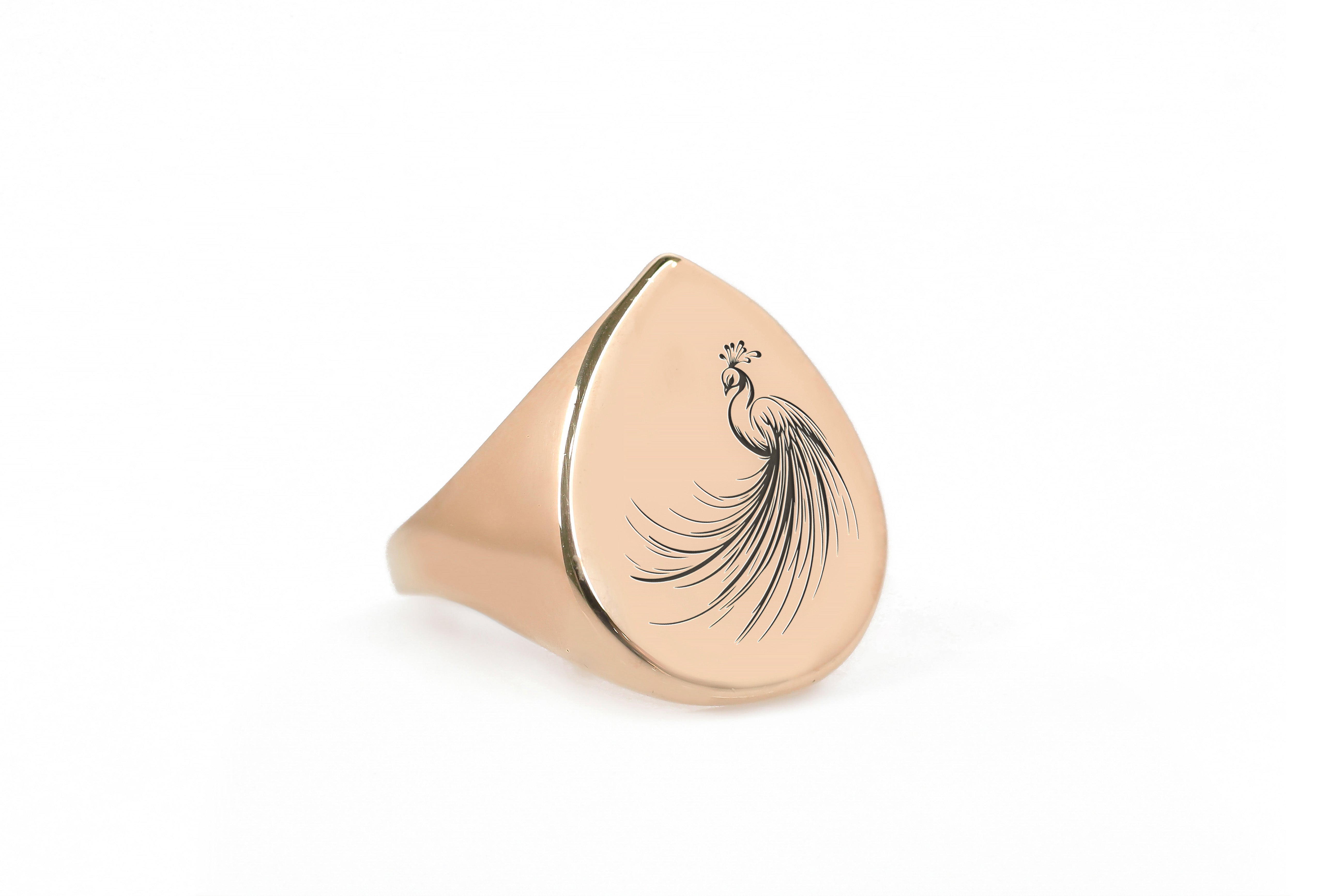 14k Rose Gold Peacock Ring