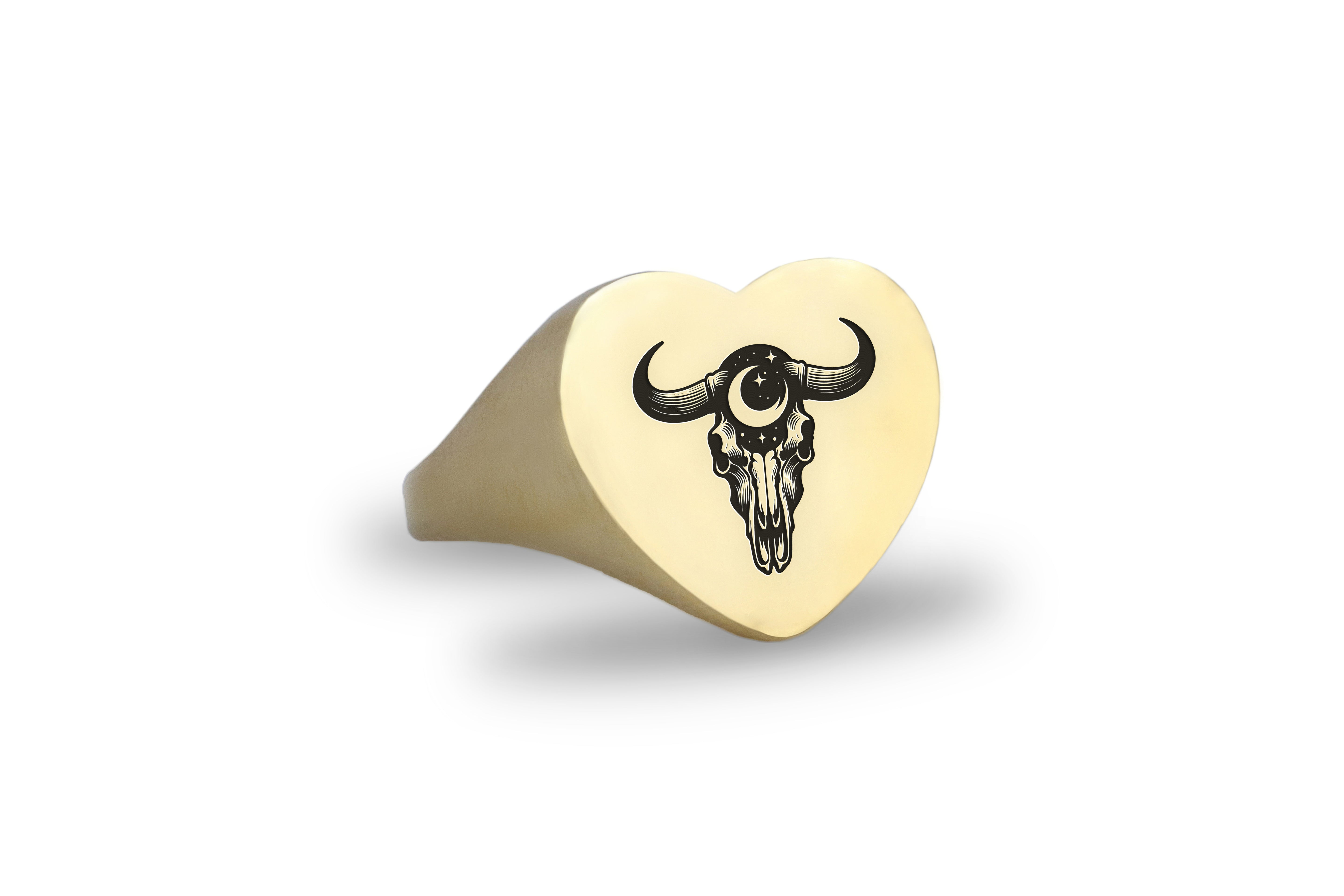 Indian Cow Skull Signet Ring